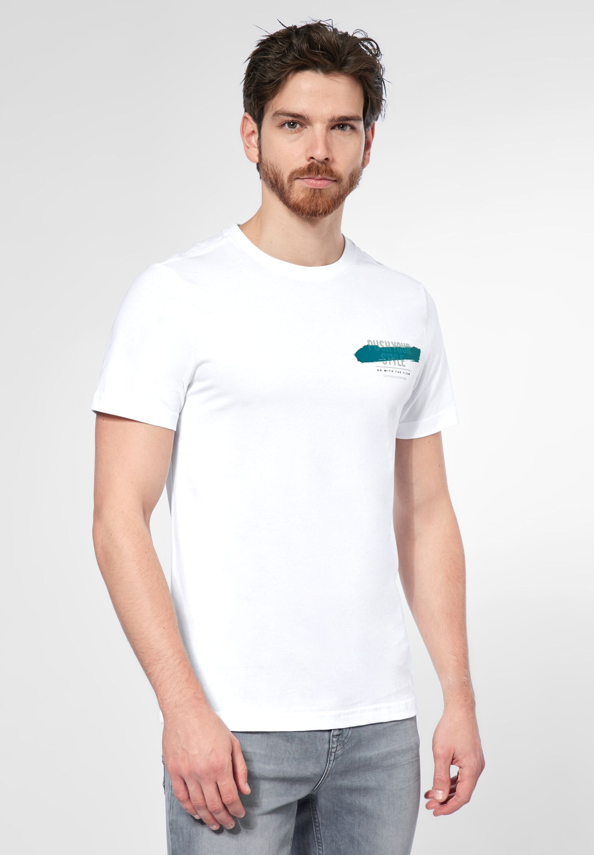 STREET ONE MEN T-Shirt mit Wording White