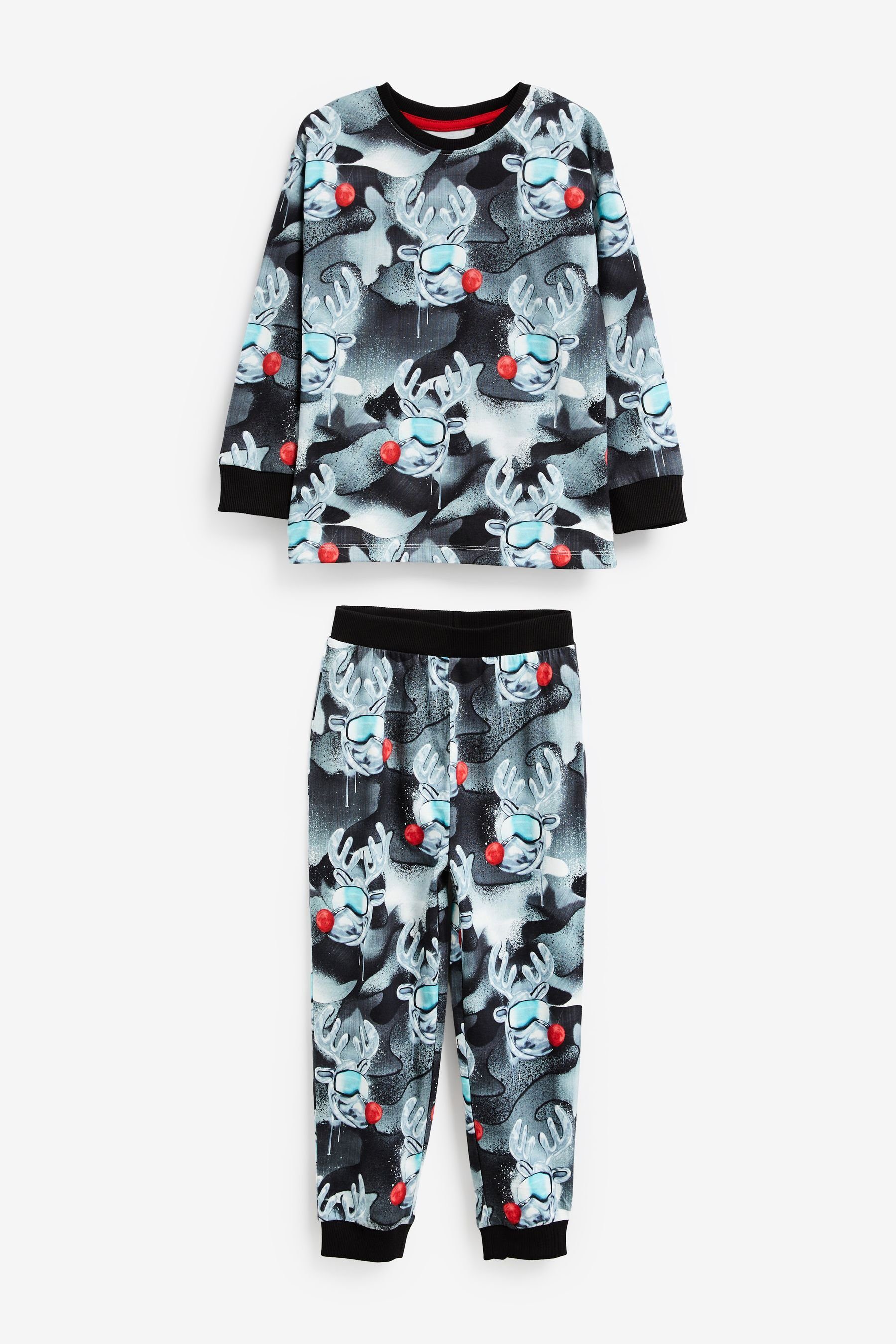 Next Pyjama Weihnachtlicher Pyjama (2 tlg) Monochrome Reindeer