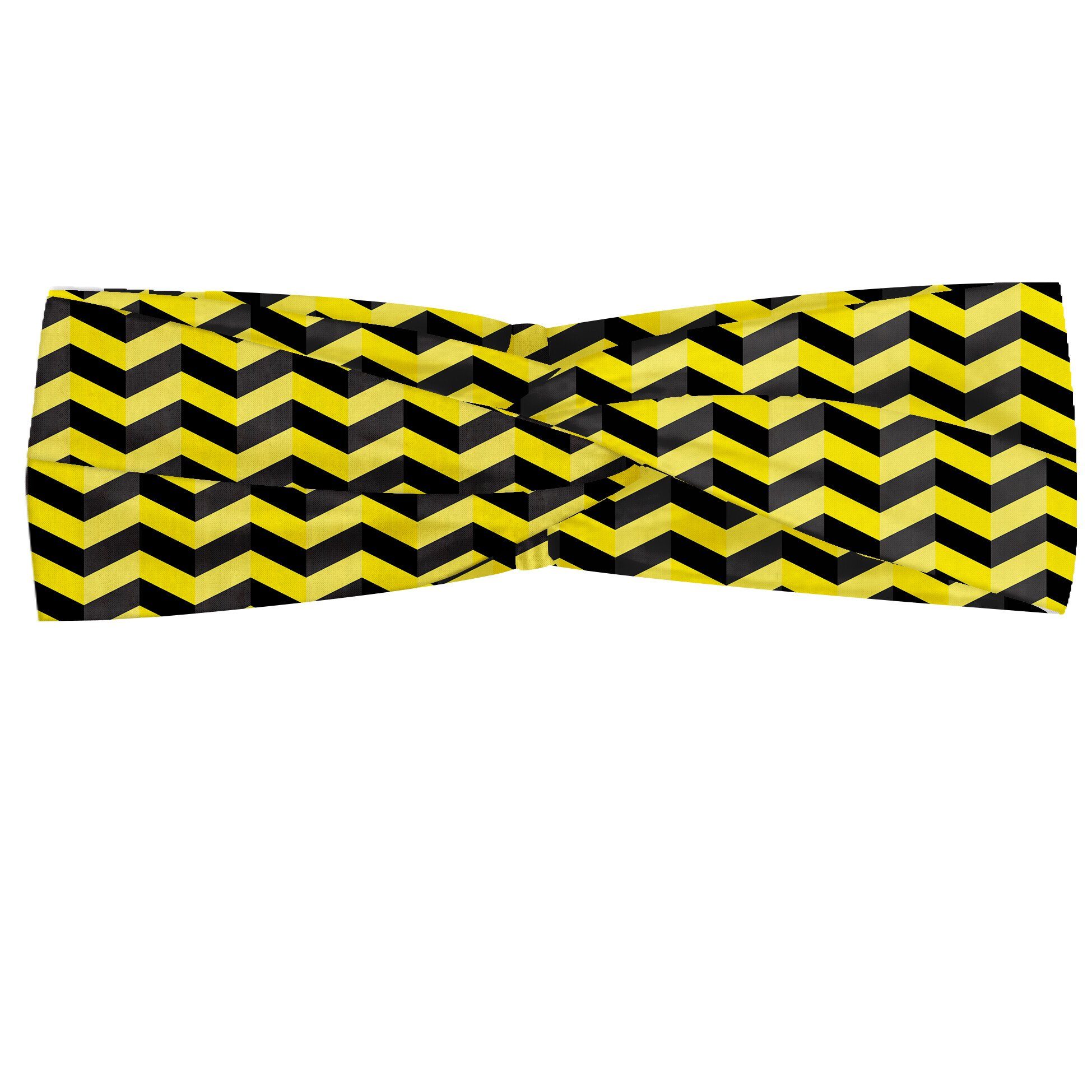 Abakuhaus Stirnband Elastisch und Angenehme alltags accessories Yellow Chevron Warnschild