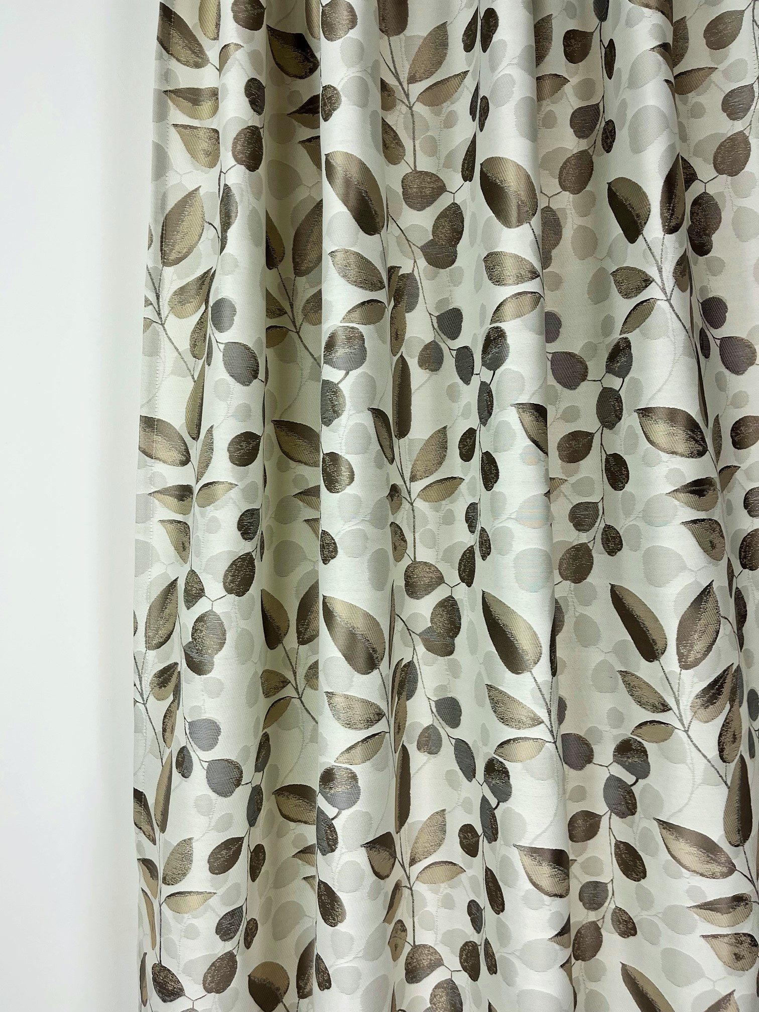 novumfix Meterware Blätter, Jacquard Dekostoff beige-taupe günstig online kaufen