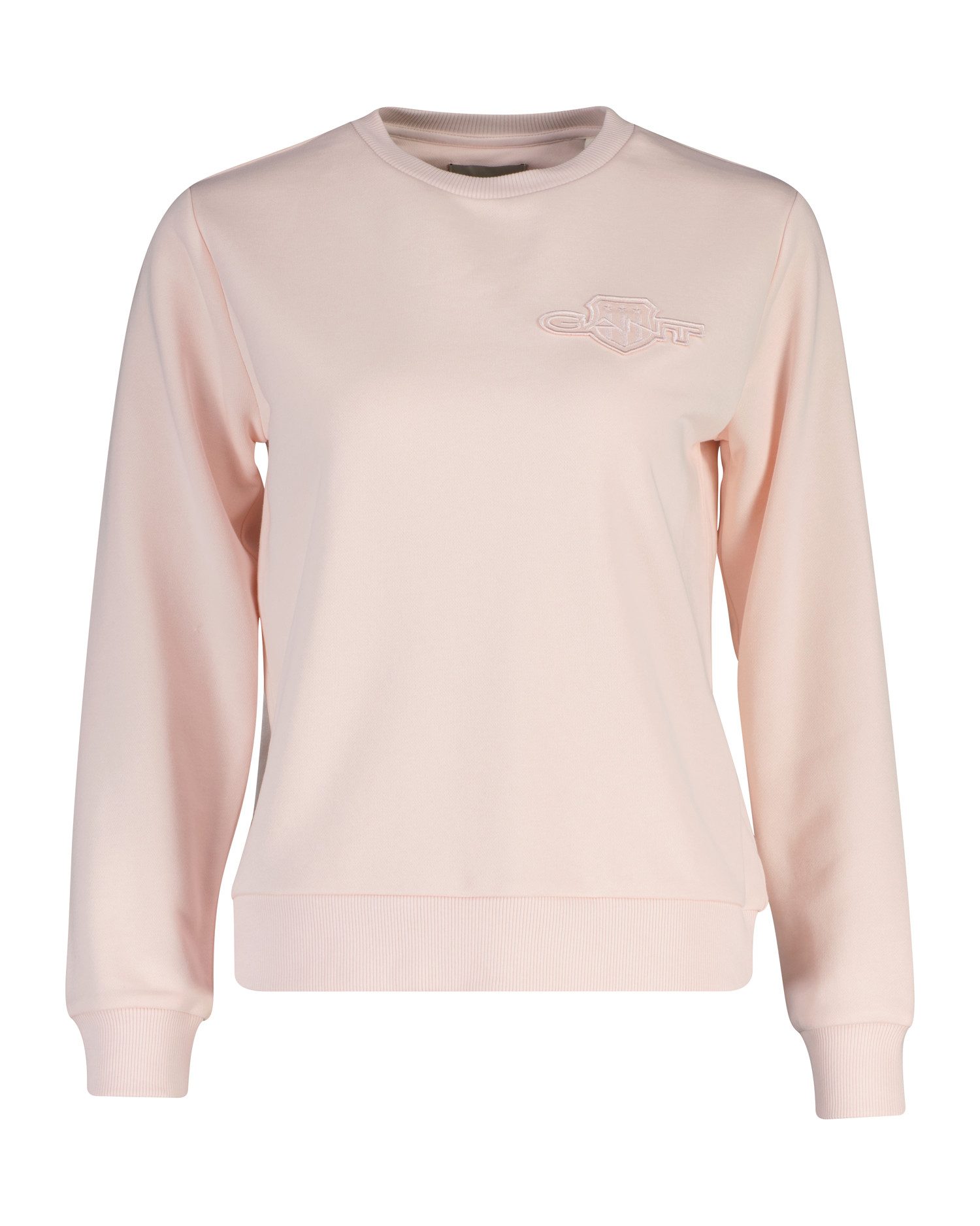Gant Sweatshirt REG TONAL SHIELD C-NECK SWEAT Ton in Ton Stickerei, Rundhals