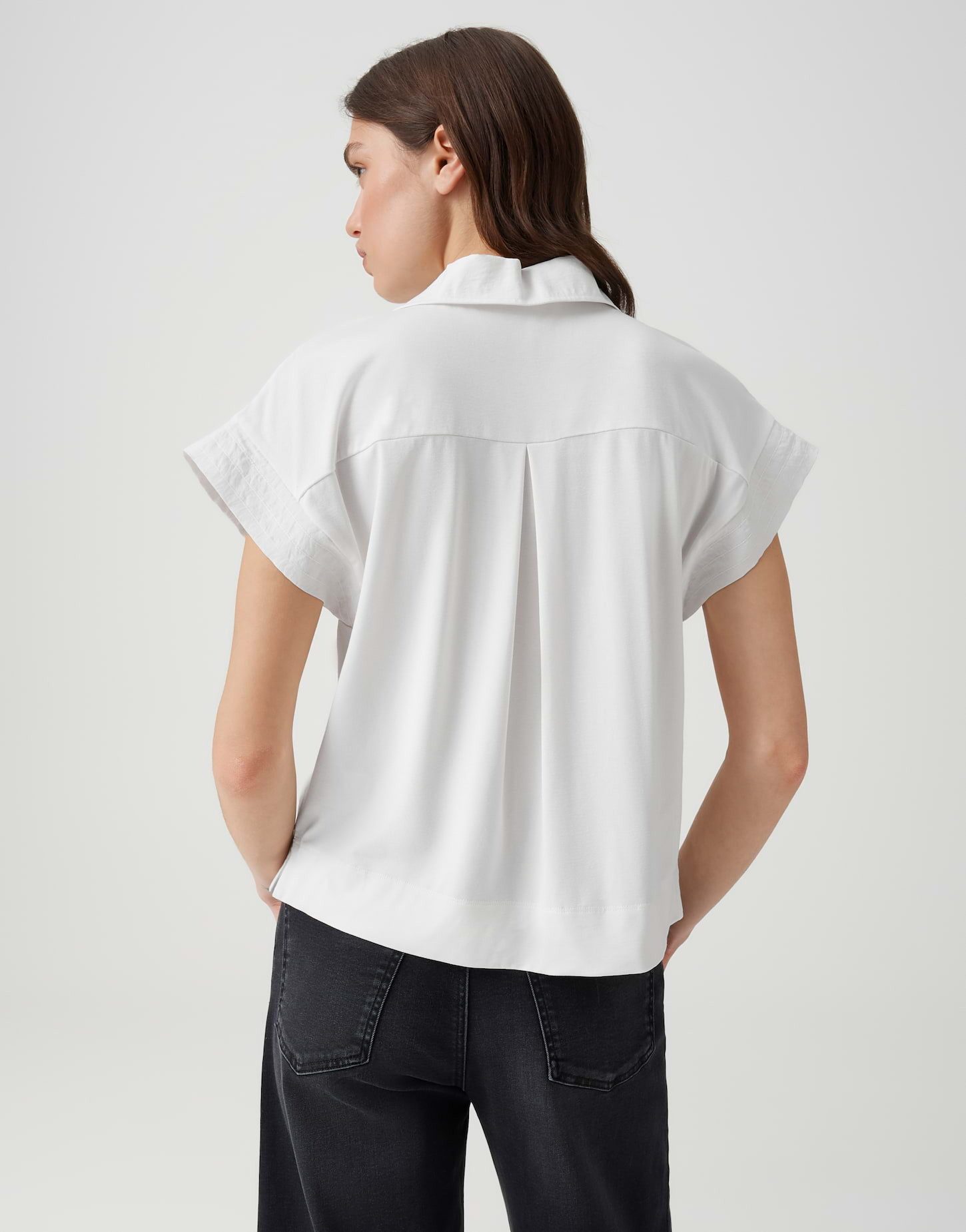 OPUS Kurzarmshirt mit leichter Front Rückenfalte für lockeren Fall