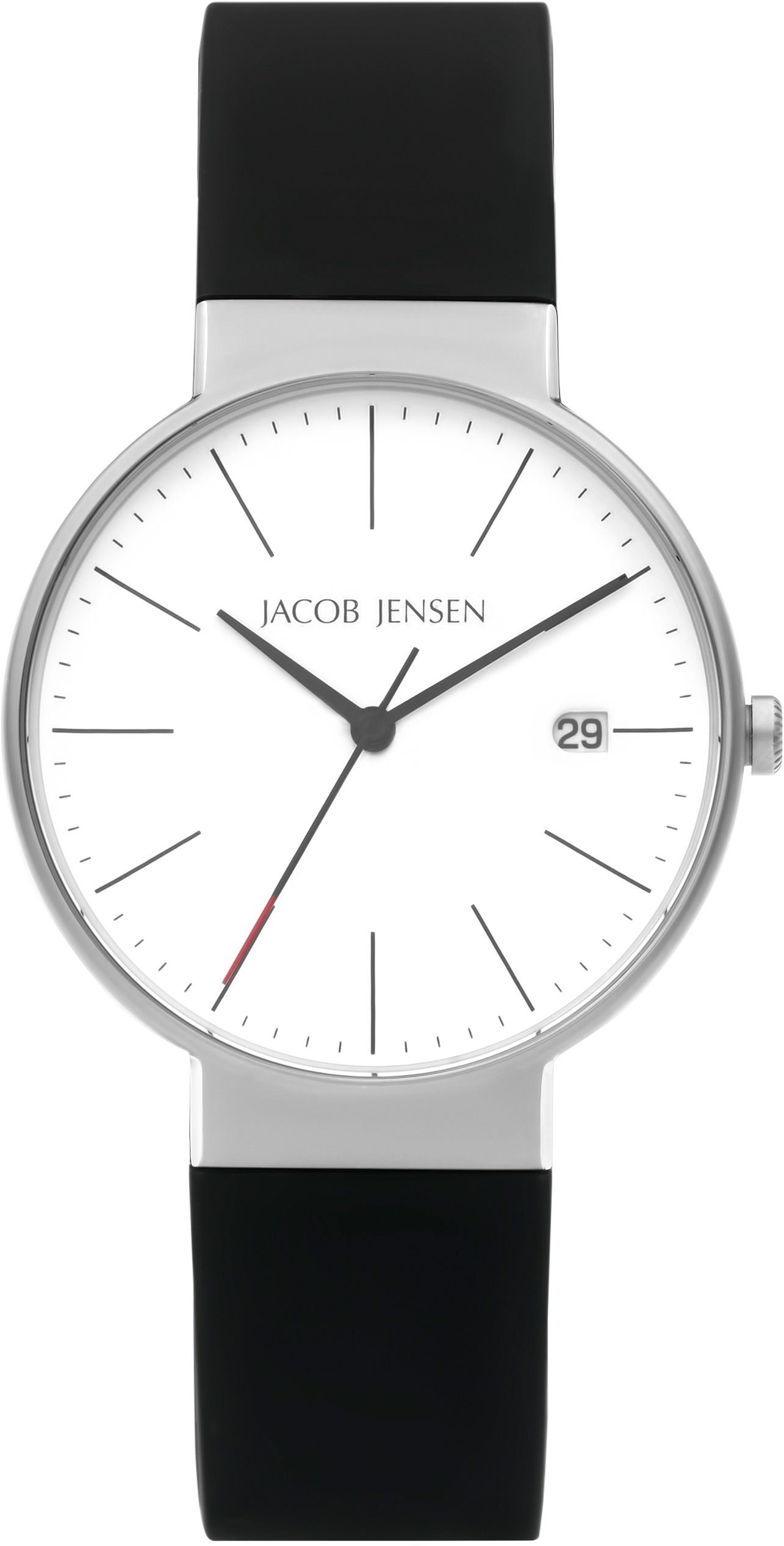 Jacob Jensen Quarzuhr Timeless Nordic Siliconbd Classic 37 mm, 183 Weiß