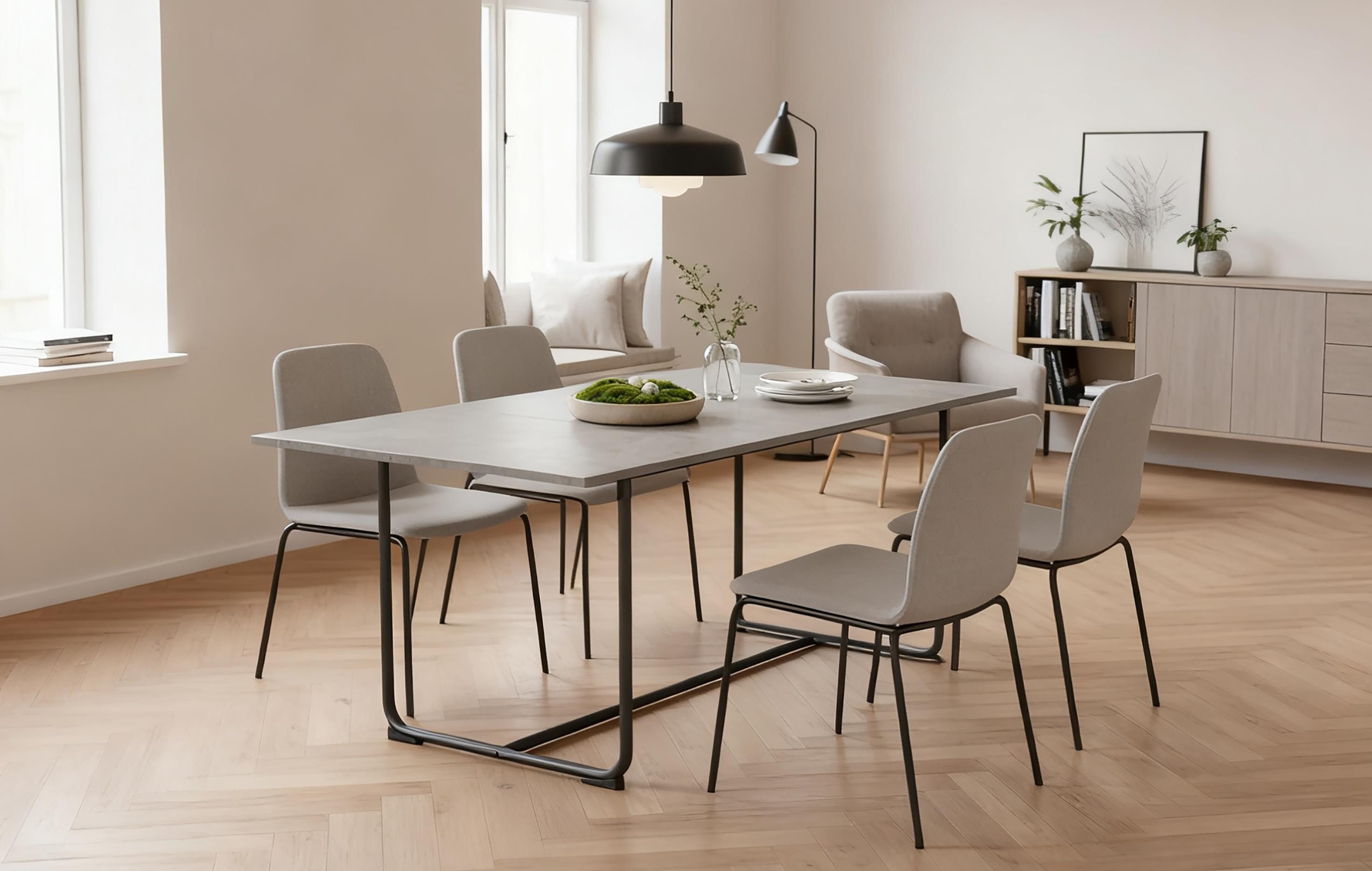 B&D home Esstisch LIO, Metallgestell schwarz oder weiß, ausziehbar, 4-6 Personen