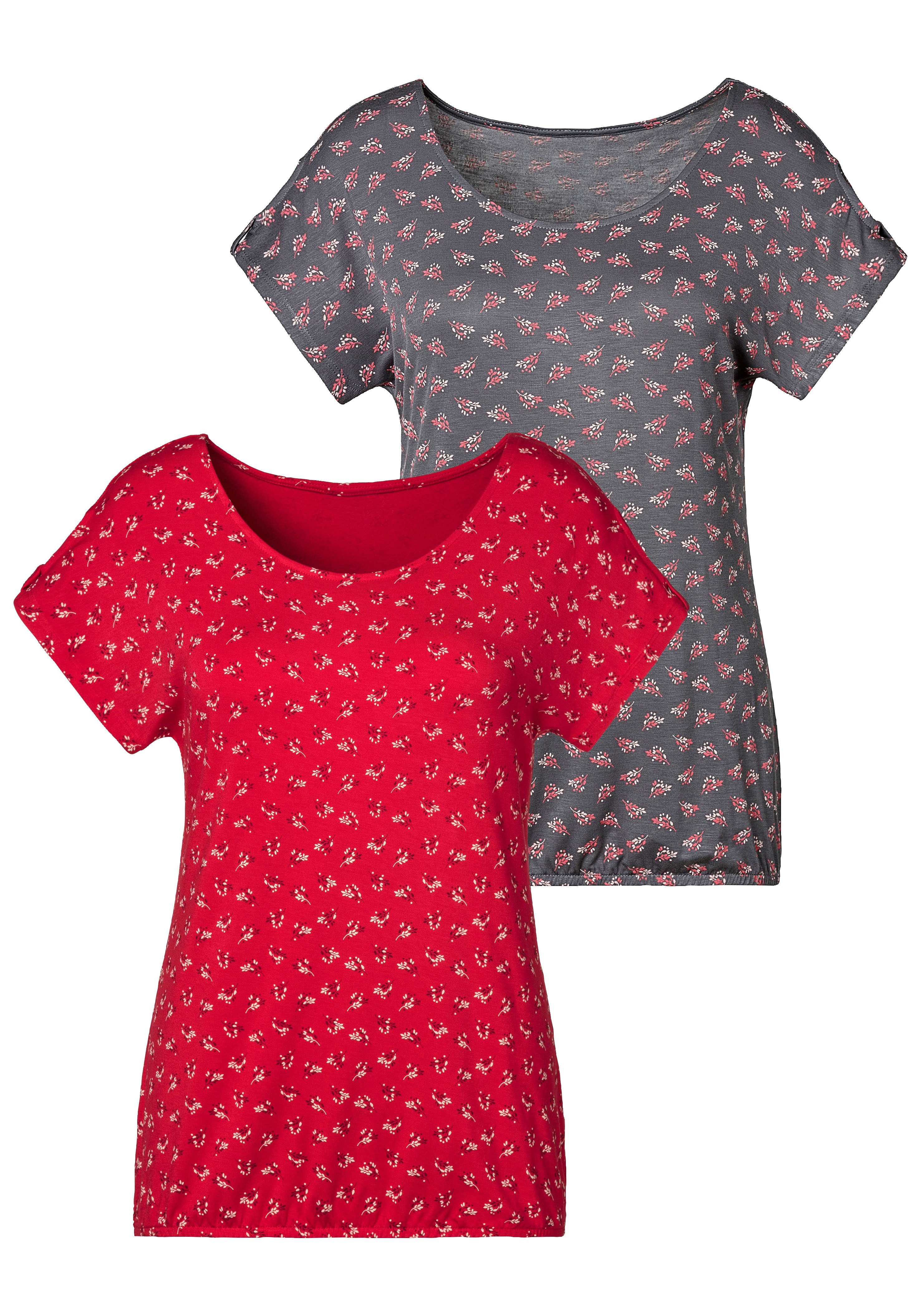 LASCANA T-Shirt (2er-Pack) mit kleinem Cut Out am Ärmel online kaufen | OTTO