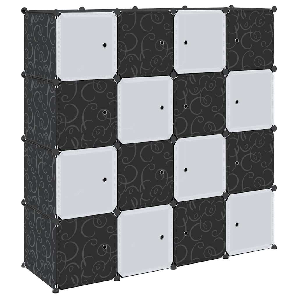vidaXL Stoffschrank Regalsystem mit 16 Würfeln und Aufhängestangen PP (16-St)