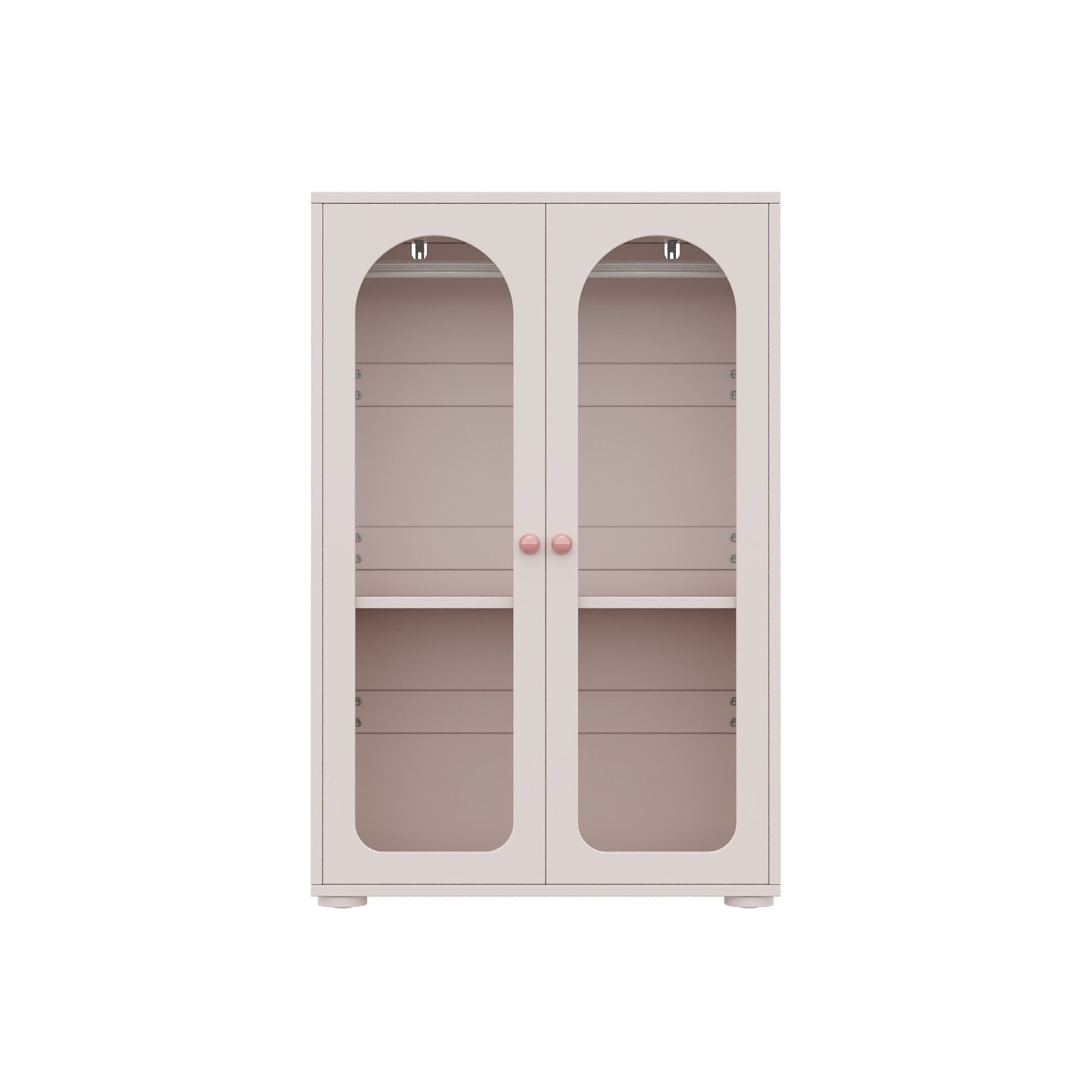 Odikalo Kleiderschrank Kinderkleiderschrank Drehtürenschrank mit Kleiderstange (Acryl-Transparenttüren, Keramikgriffen, 80×50×120 cm)