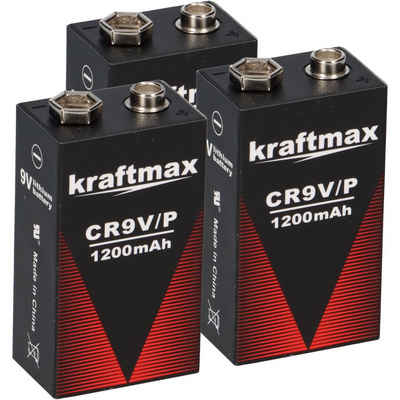 XCell 3x Kraftmax Lithium 9V Block Hochleistungs- Batterien für Rauchmelder Batterie