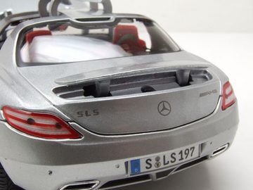 Maisto® Modellauto Mercedes SLS AMG silber Modellauto 1:18 Maisto, Maßstab 1:18