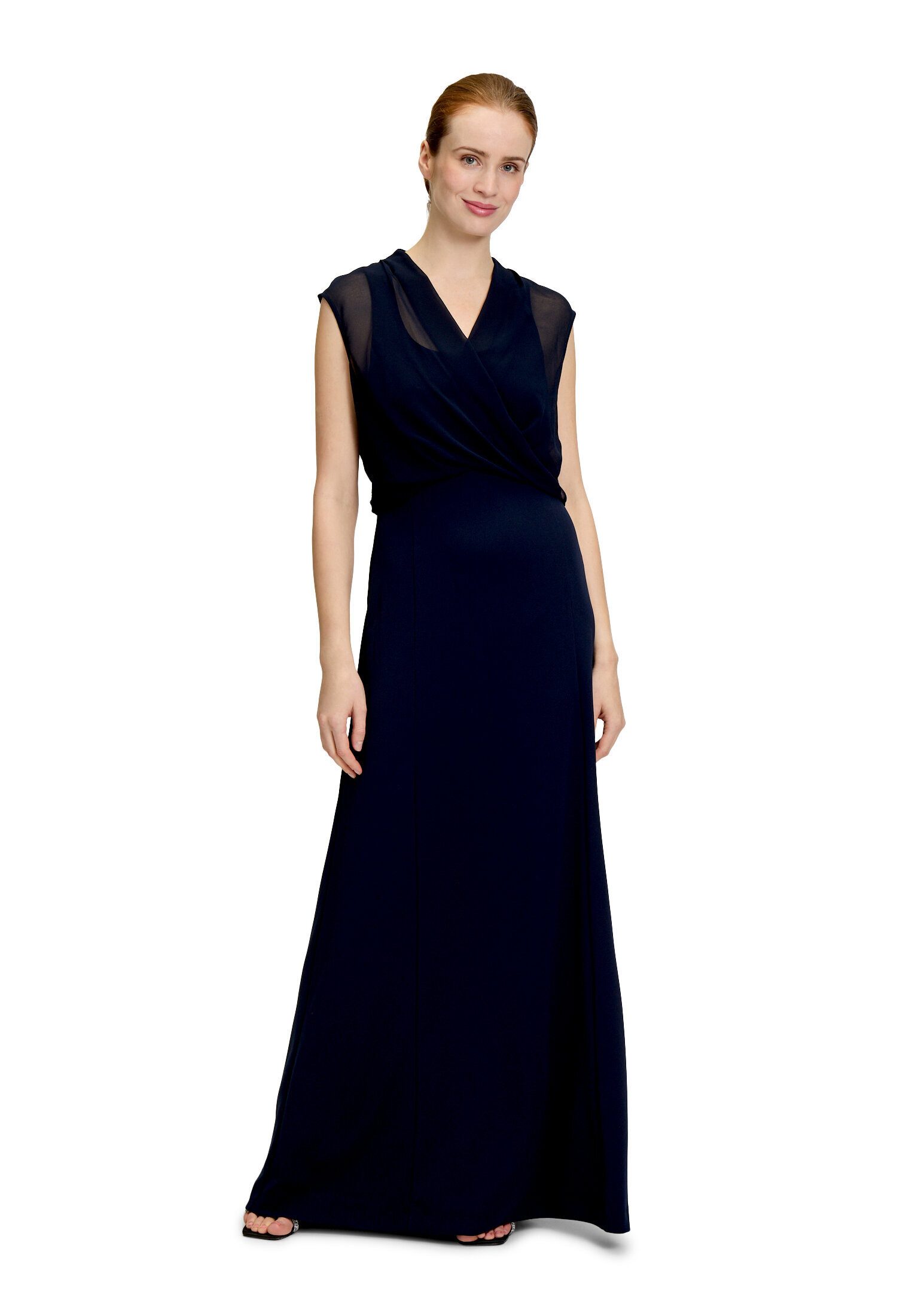 Vera Mont Abendkleid Damen mit Raffung Materialmix