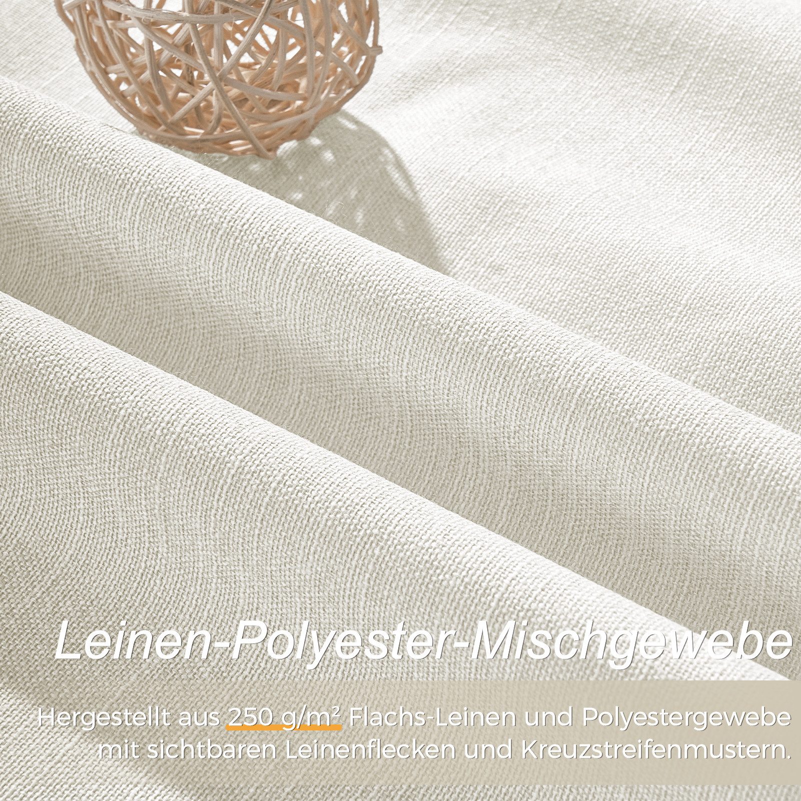 Topfinel Gardine mit ösen leinen verdunkelungsvorhang thermo 2er set wohnzi günstig online kaufen