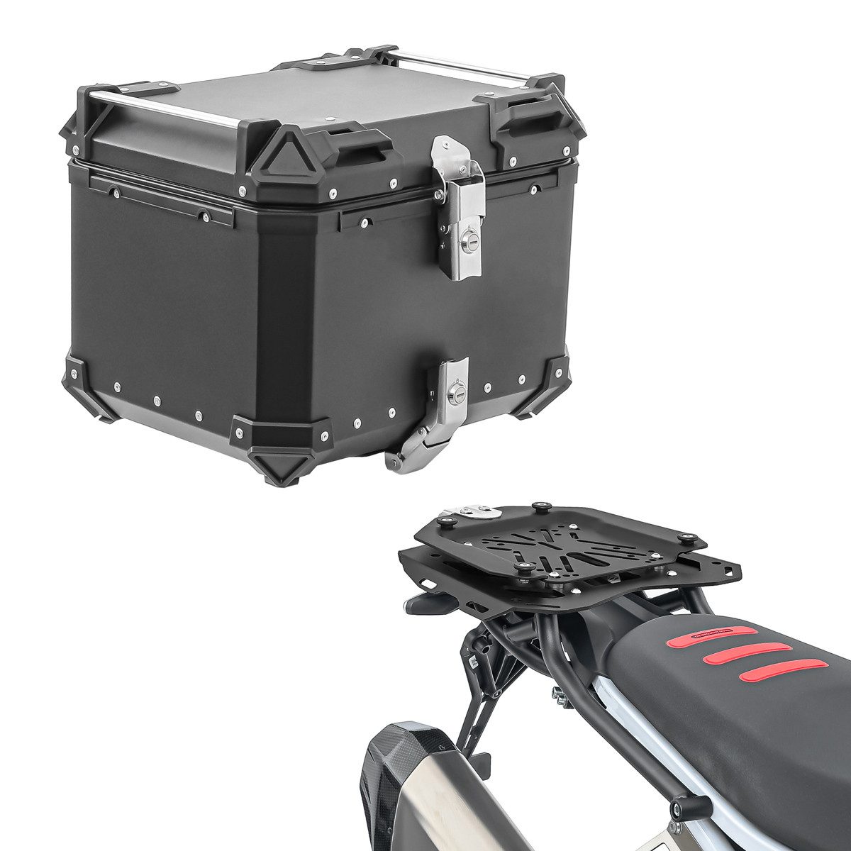 Bagtecs Topcase Set Alu Topcase + Gepäckbrücke für BMW F 900 GS 24-25 XB45 DPL1