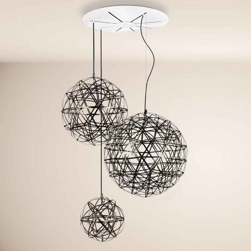 s.luce Pendelleuchte XL LED Підвісні світильники-Kombination Atom Modular Schwarzchrom, Warmweiß