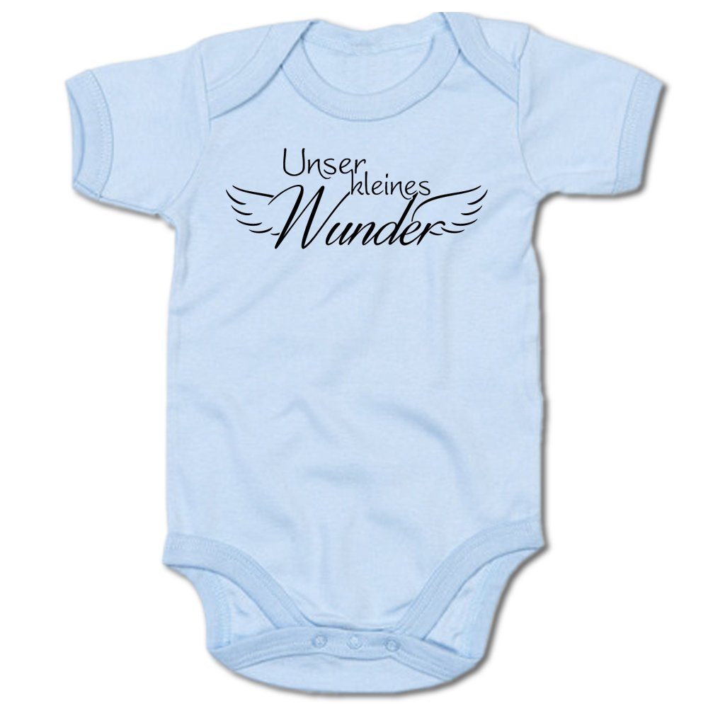 G-graphics Kurzarmbody Unser kleines Wunder Baby Body mit Spruch / Motiv / Aufdruck • zur Geburt / Babyparty