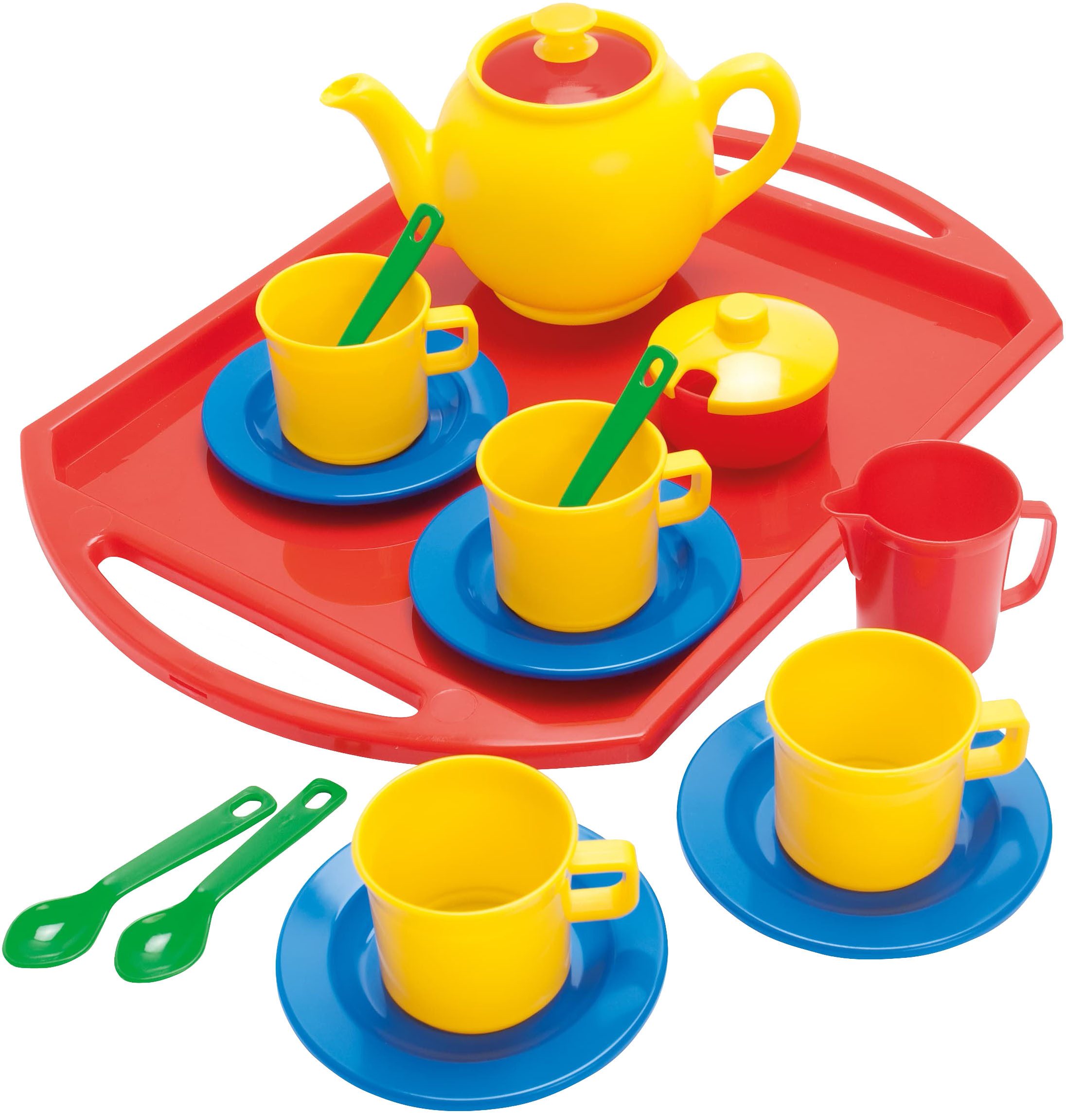 dantoy Spielgeschirr Teeservice inklusive Tablett, (18-tlg), Made in Europe
