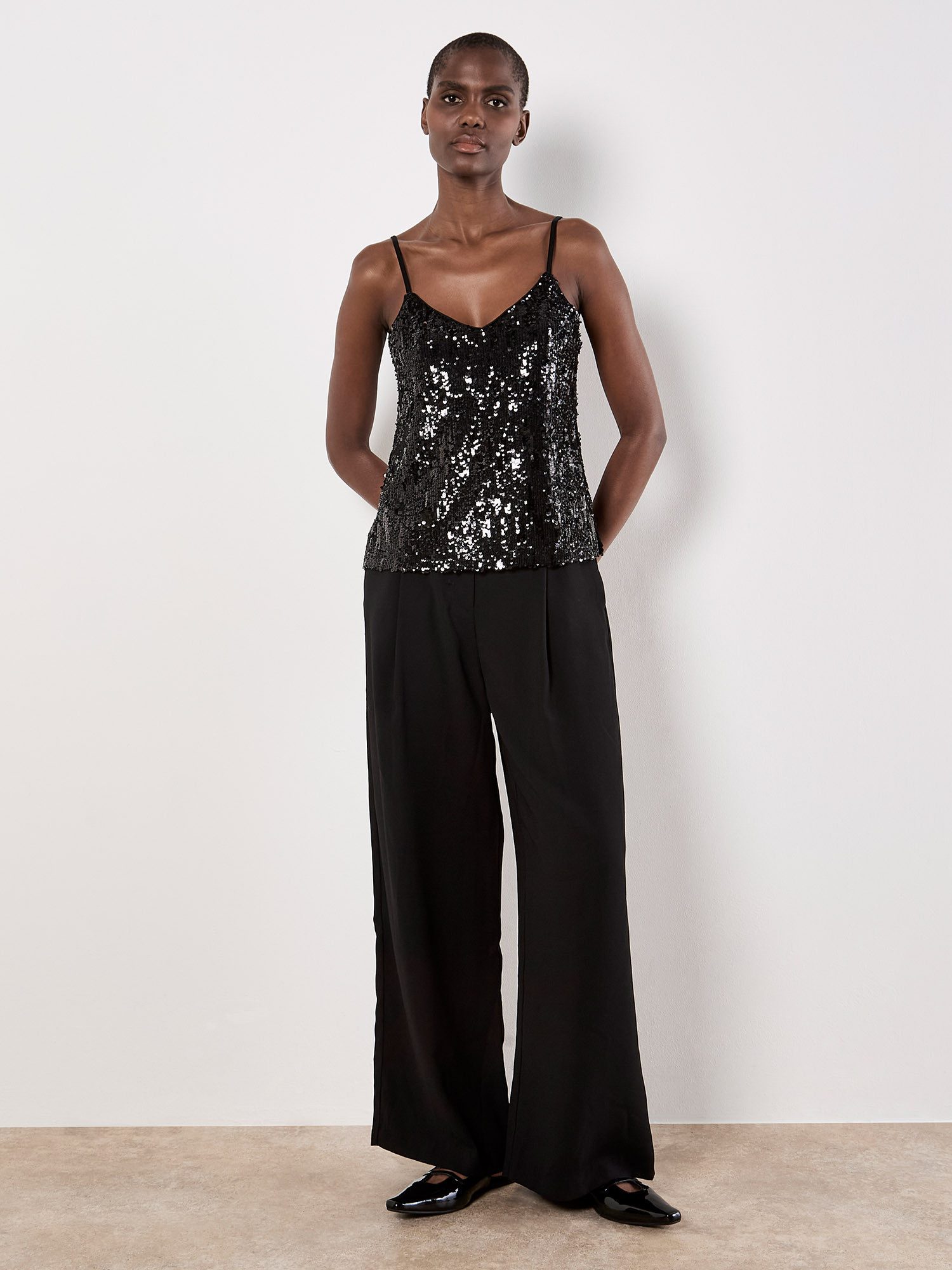 Apricot Paillettenshirt Partytop mit Pailletten günstig online kaufen