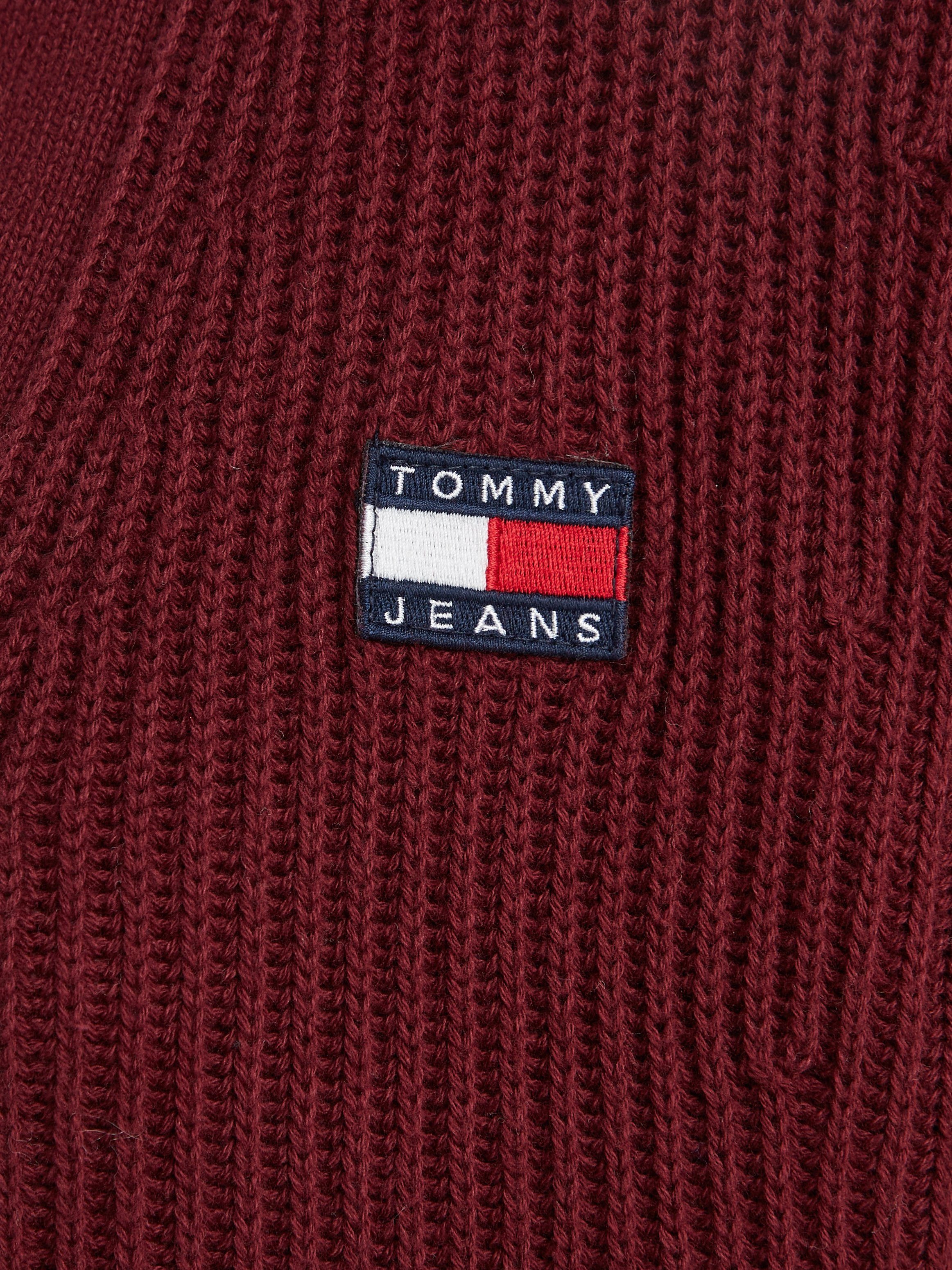 Tommy Jeans mit TJW ESSENTIAL Logo-Badge BADGE Jeans Tommy Strickjacke Rouge CARDIGAN