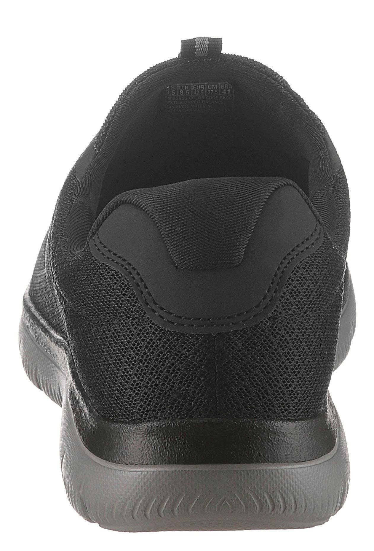 black/charcoal Skechers mit Foam-Ausstattung Slip-On komfortabler Summits Memory Sneaker