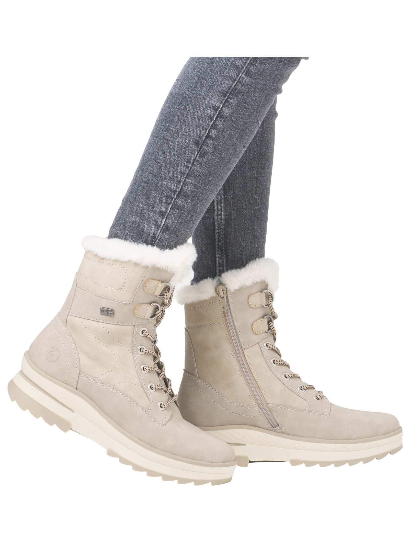 Remonte Remonte Stiefelette Veloursleder Schnürstiefelette
