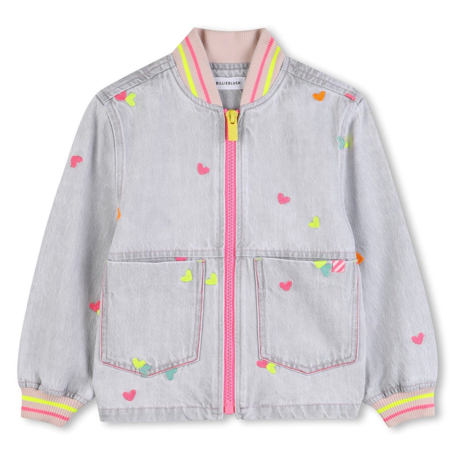 Jeansjacke BILLIEBLUSH Jeansjacke – graues Denim mit bunten Herzchen für gute Lau