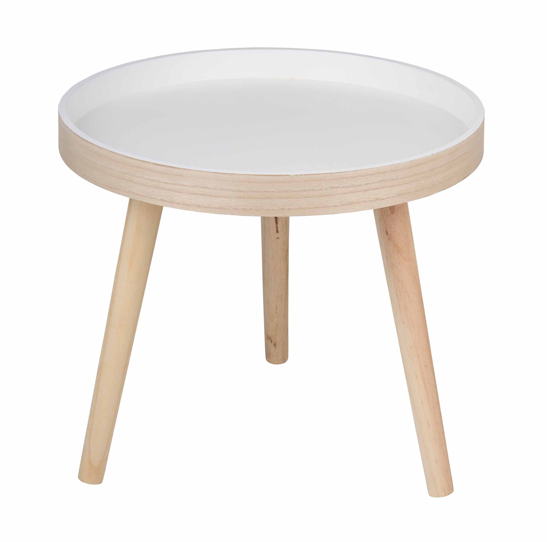 Bubble-Store Beistelltisch Weißer Couchtisch (1-St., Tisch Ø 40 cm), Beistelltisch rund