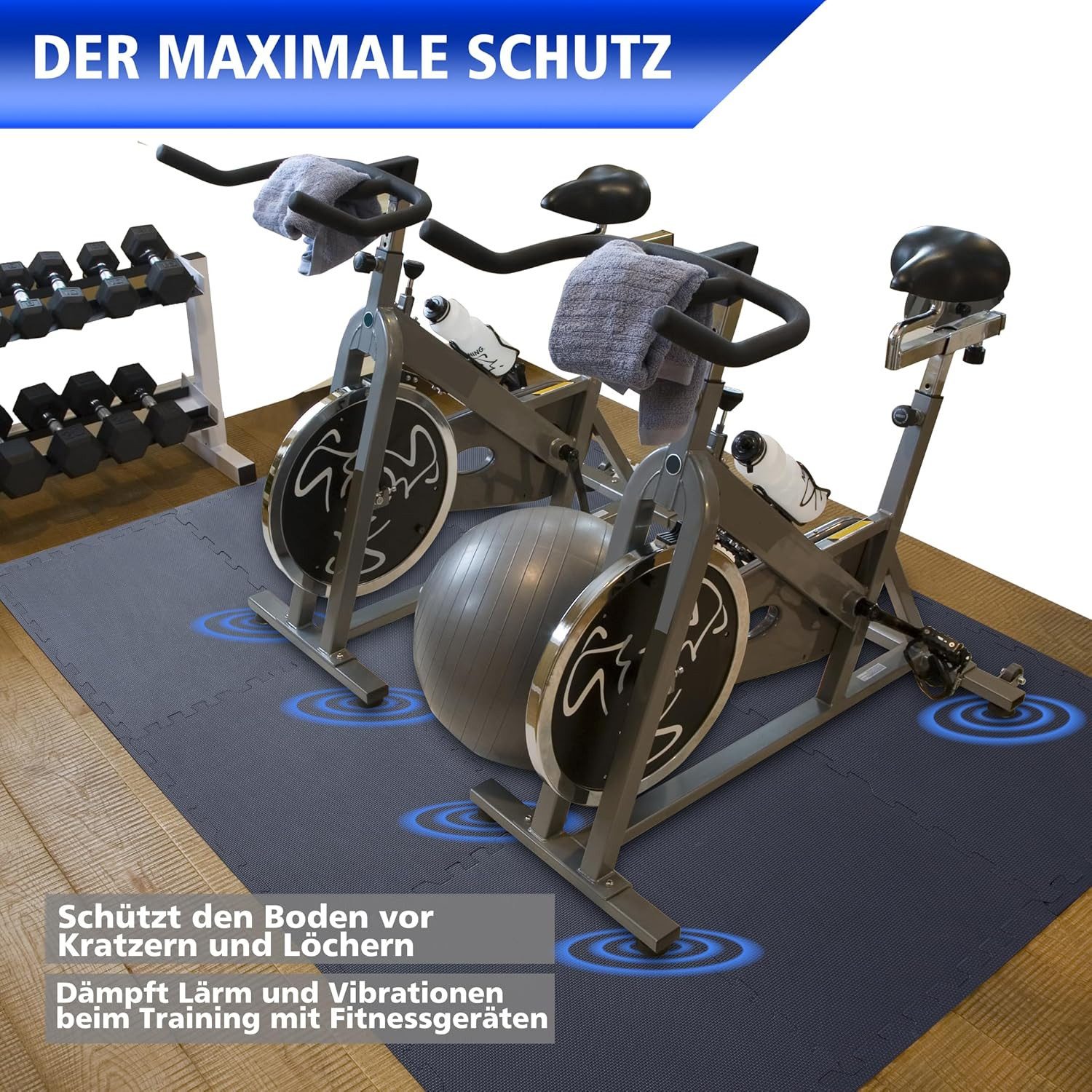 BodenMax Bodenturnmatte Bodenschutzmatte EVA Puzzlematten Sportmatte, 58x58x1cm (12-St)