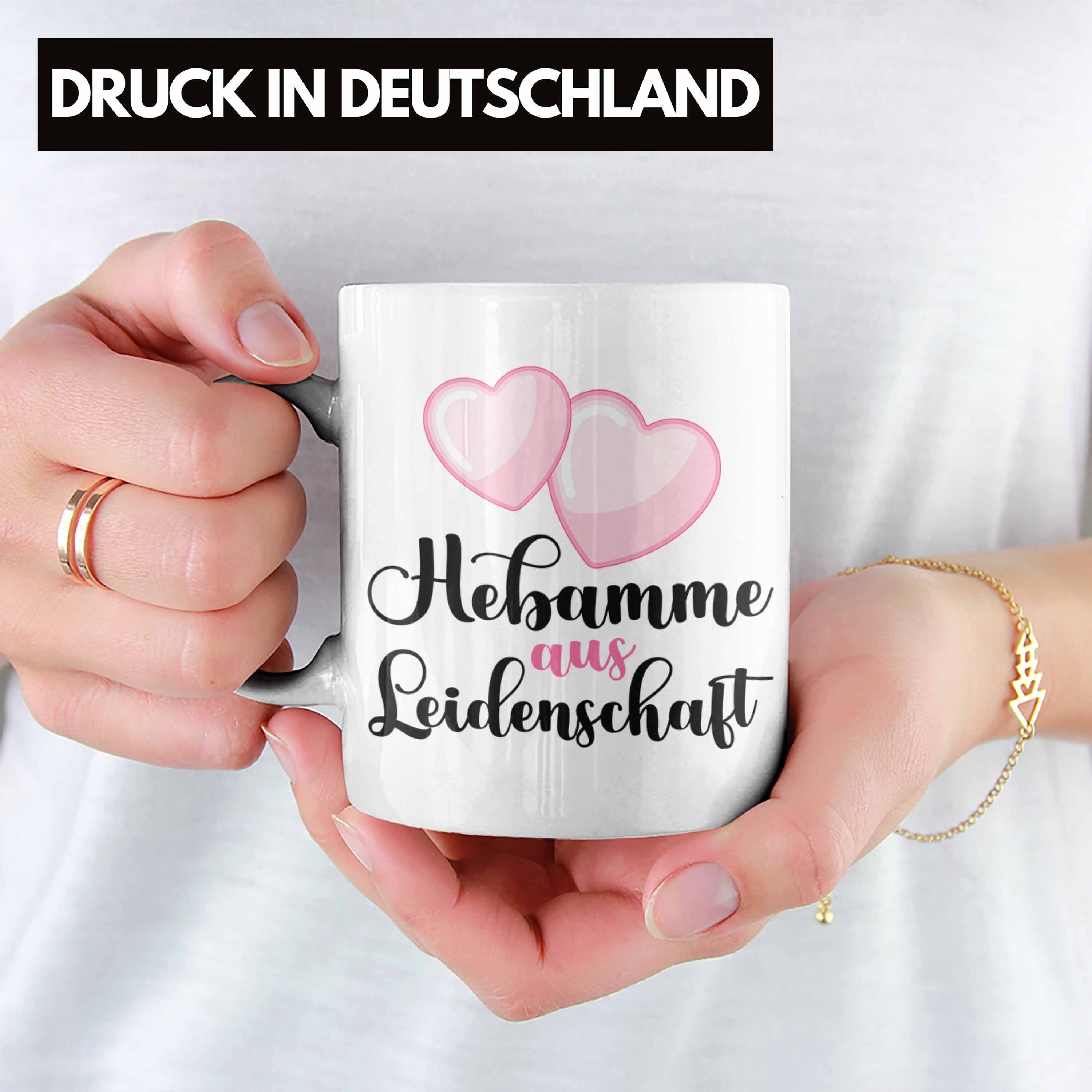 Dankeschön Leidenschaft Geschenk Spruch Trendation Gebur Tasse aus Hebamme Becher Tasse Weiss