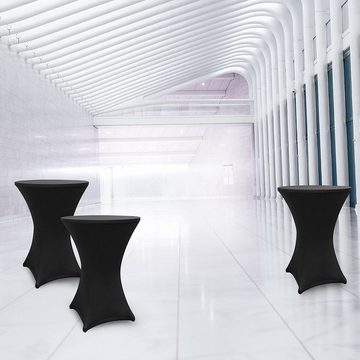 Stehtischhusse Stehtisch Husse Tischbezug Bistrotisch Deko Sektempfang, Lumaland, 70 x 110 cm weiß, grau, schwarz, Maschinenwäsche pflegeleicht