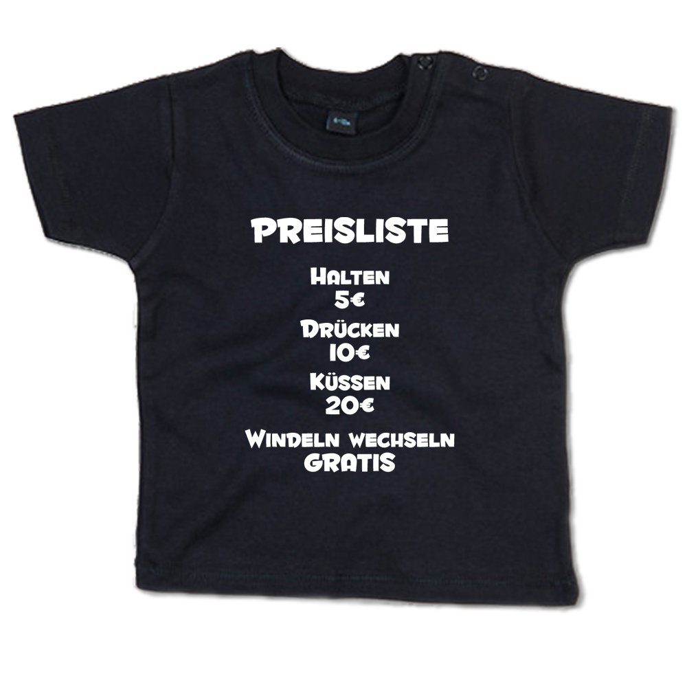 G-graphics T-Shirt Preisliste – Halten, Drücken, Küssen, Windeln wechseln Baby T-Shirt, mit Spruch / Sprüche / Print / Aufdruck