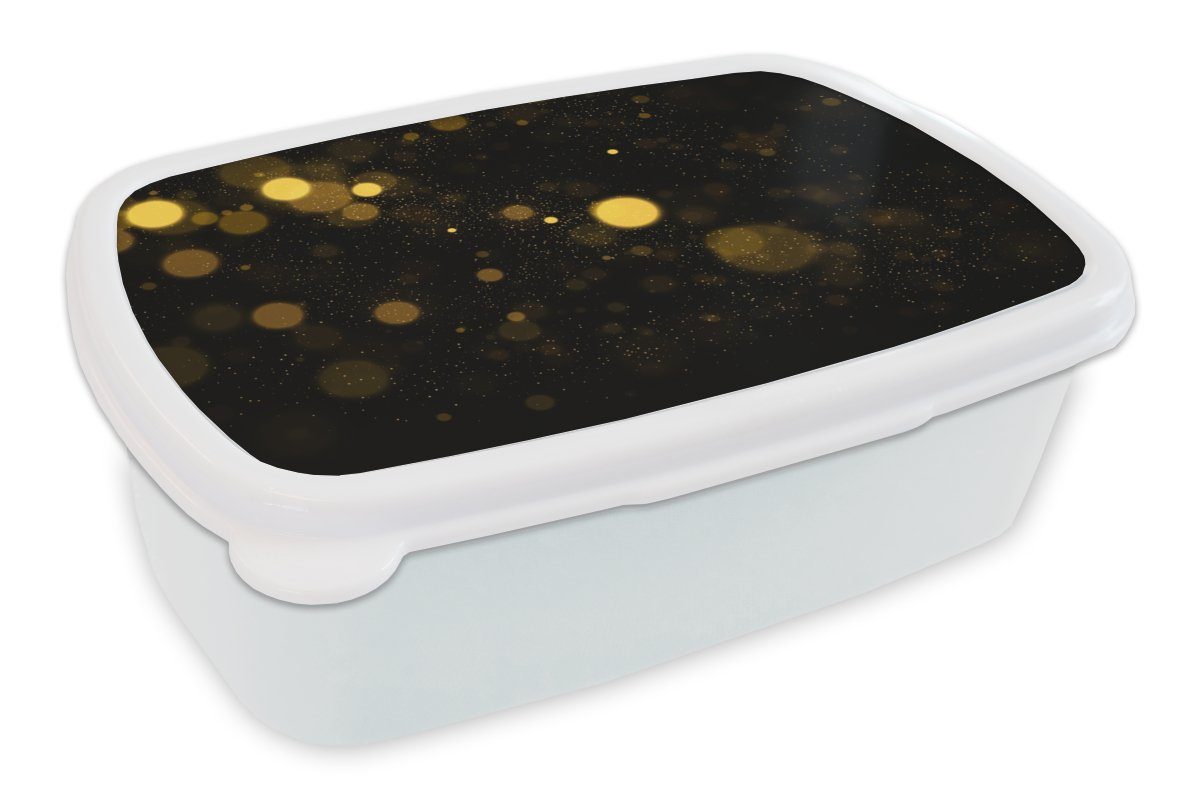 MuchoWow Lunchbox Gold - Abstrakt - Luxus - Schwarz, Kunststoff, (2-tlg), Brotbox für Kinder und Erwachsene, Brotdose, für Jungs und Mädchen weiß