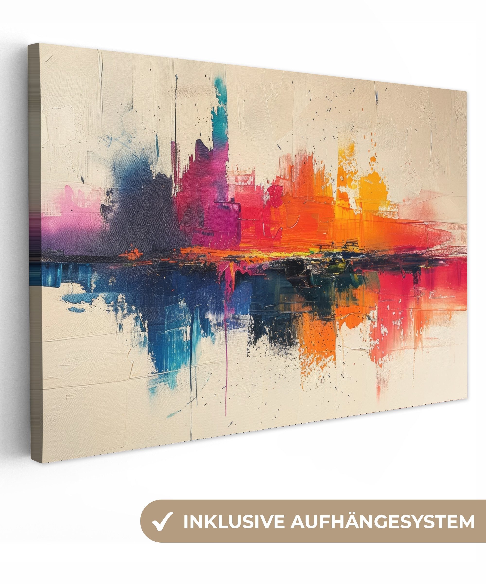 OneMillionCanvasses® Leinwandbild Modern - Farbe - Kunst - Farbenfroh, Fotodruck (1 St), Leinwand Bilder Klein, Wand Dekoration Aesthetic 30x20 cm