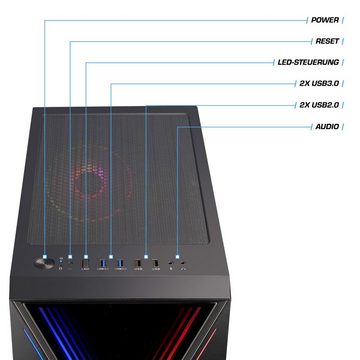 Kiebel Cosmos V Gaming-PC (AMD Ryzen 5 AMD Ryzen 5 5600G, RX 7600, 32 GB RAM, 1000 GB SSD, Luftkühlung, ARGB-Beleuchtung, WLAN)