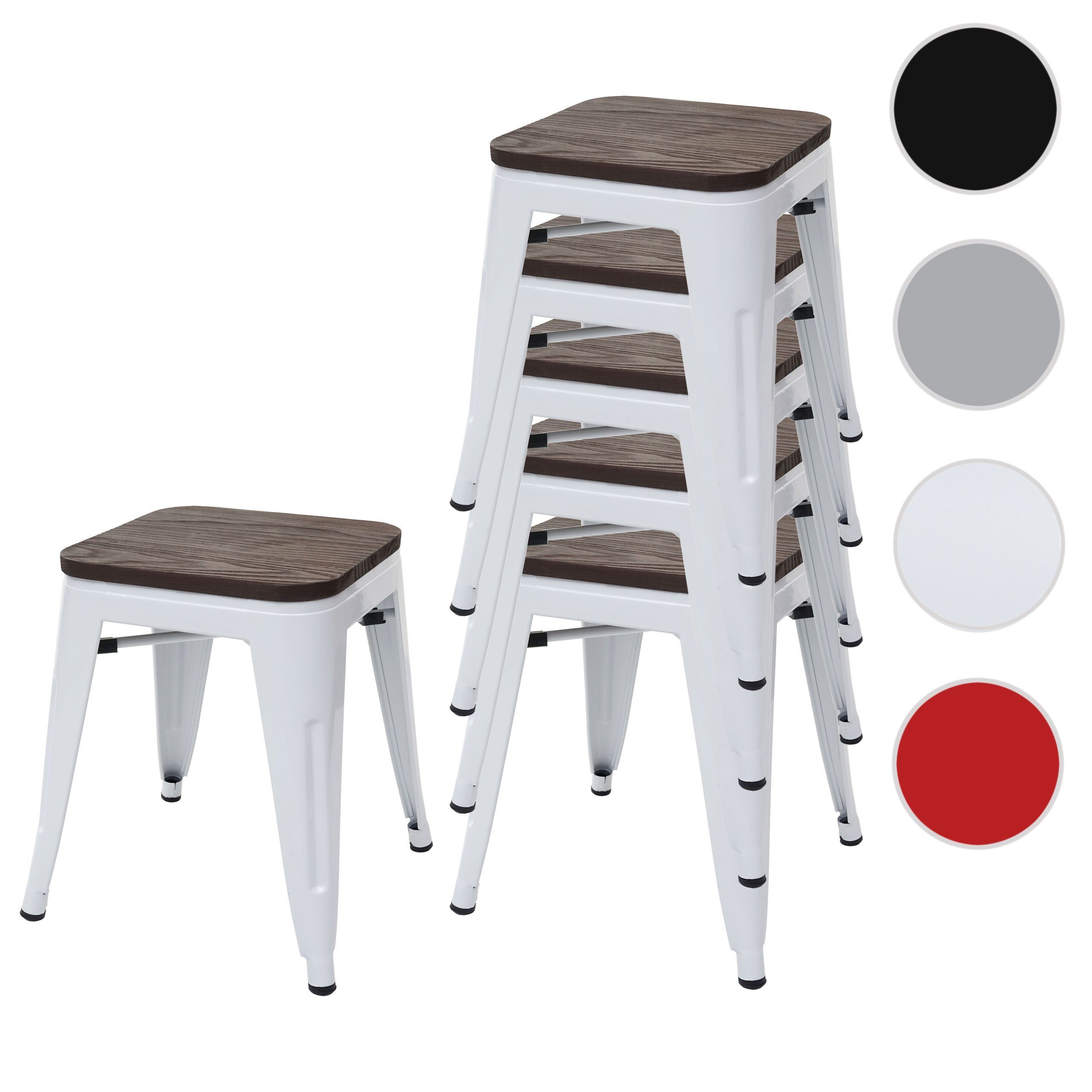 MCW Hocker MCW-A73-6-H, mit Holzsitzfläche, Maximale Belastbarkeit pro Stuhl: 120 kg