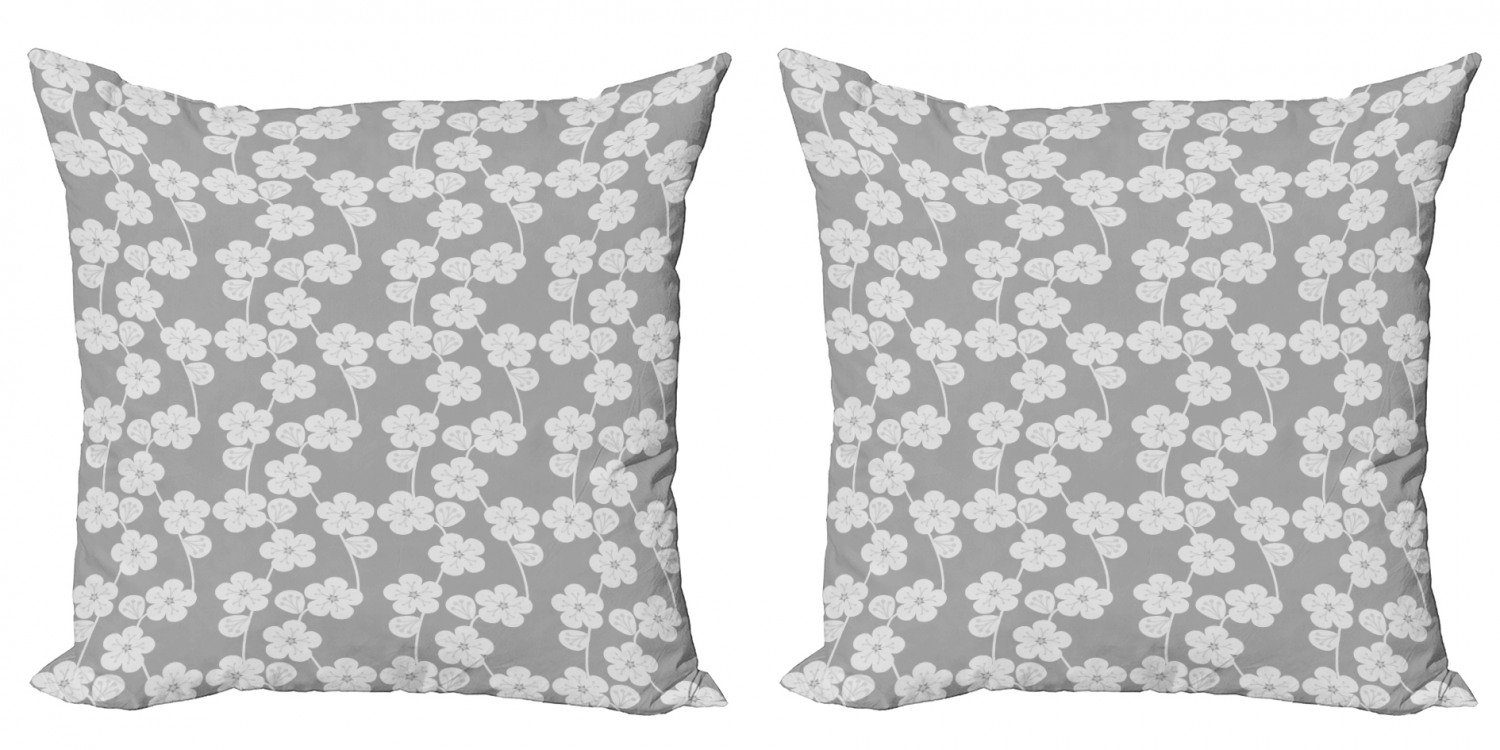 Abakuhaus Accent Doppelseitiger Kissenbezüge Modern (2 Stück), Geometrisch Blumen-Knospen-Weinlese Digitaldruck,