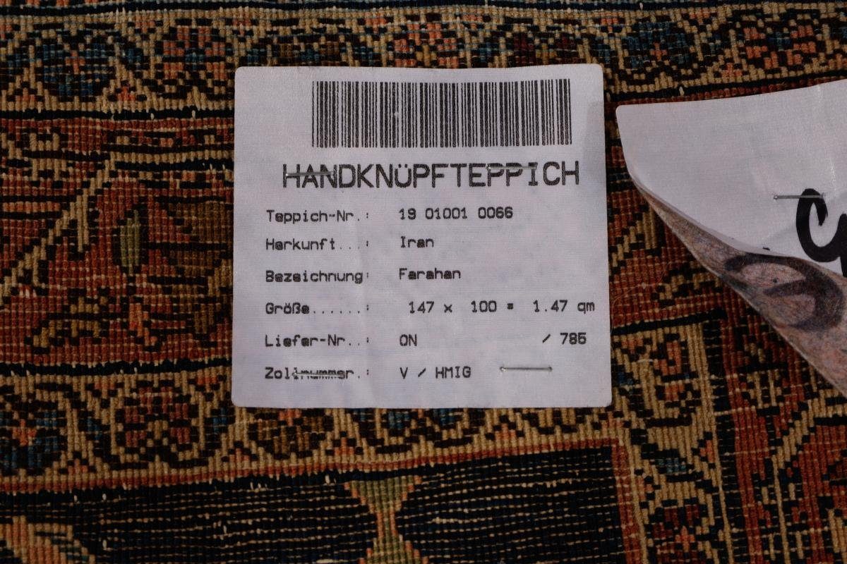 Handgeknüpfter Farahan mm 8 Perserteppich, Nain / Orientteppich Antik Höhe: Trading, 101x148 Orientteppich rechteckig,