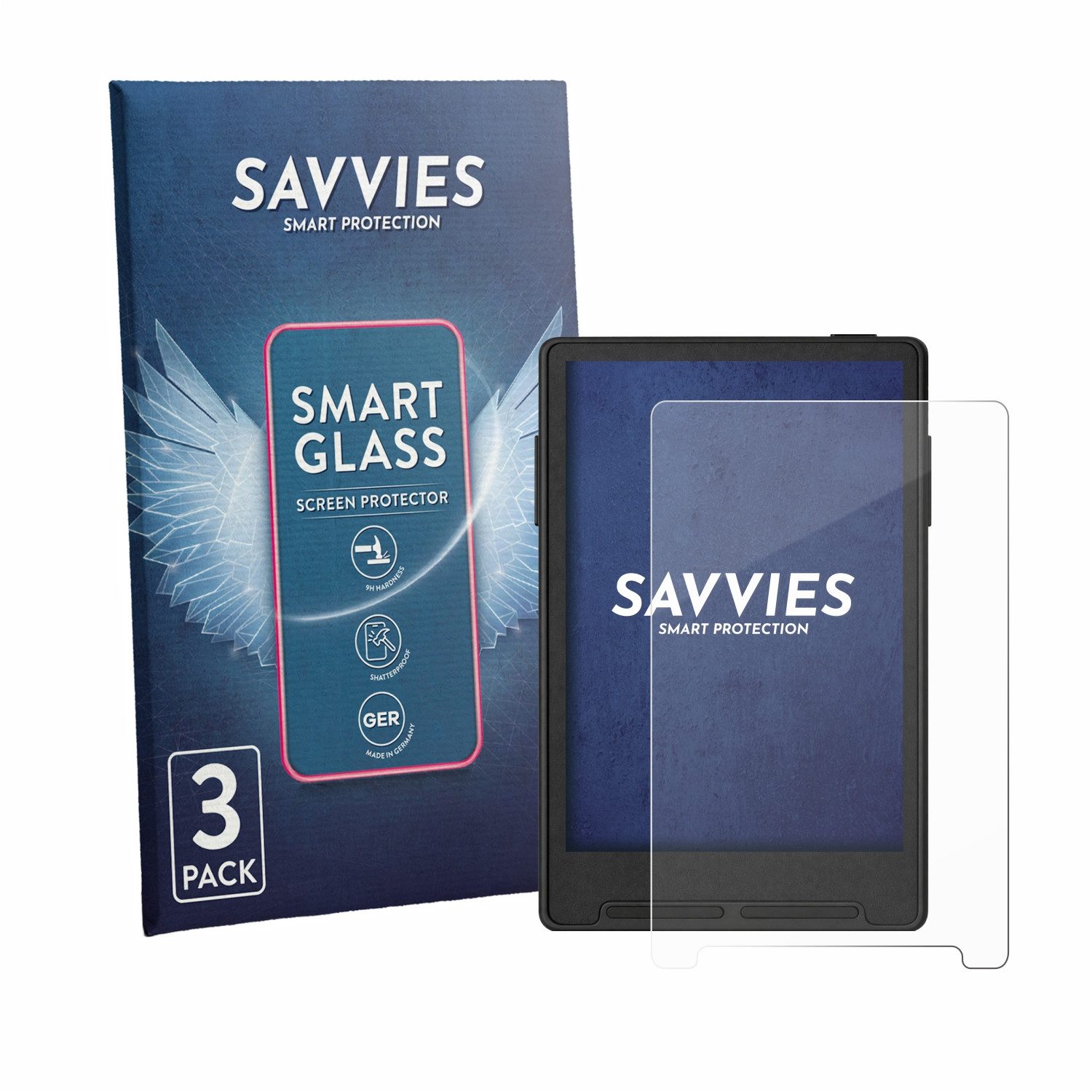 Savvies Displayschutzglas Schutzglas Panzer für Xteink X3, 3 Stück, Schutzfolie Display Schutz Glas Folie klar