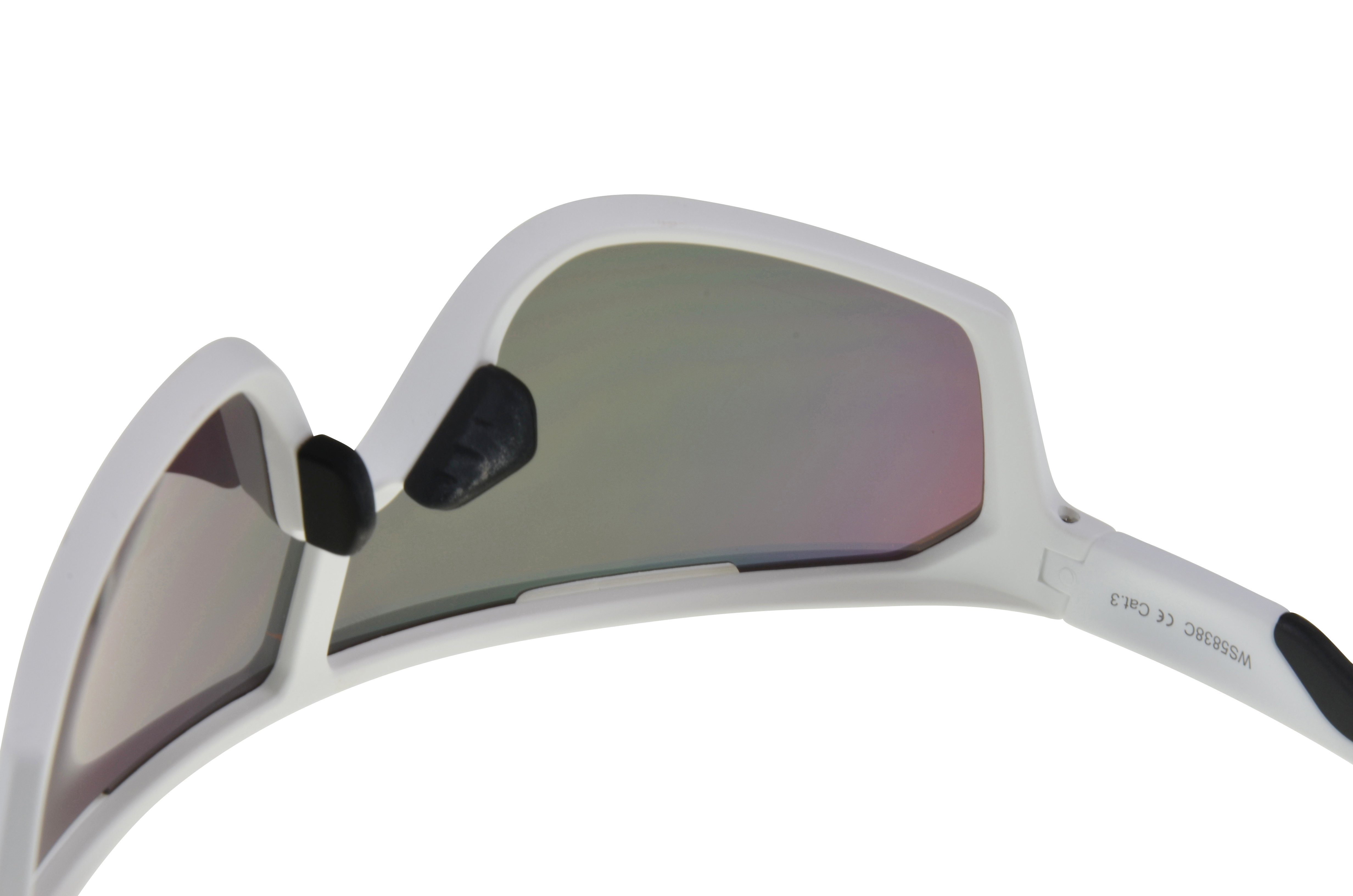 tolles Sonnenbrille Damen Design, TR90 Monoscheibensonnenbrille WS5838 Herren blau, weiß Gamswild Fahrradbrille grün, Unisex Skibrille