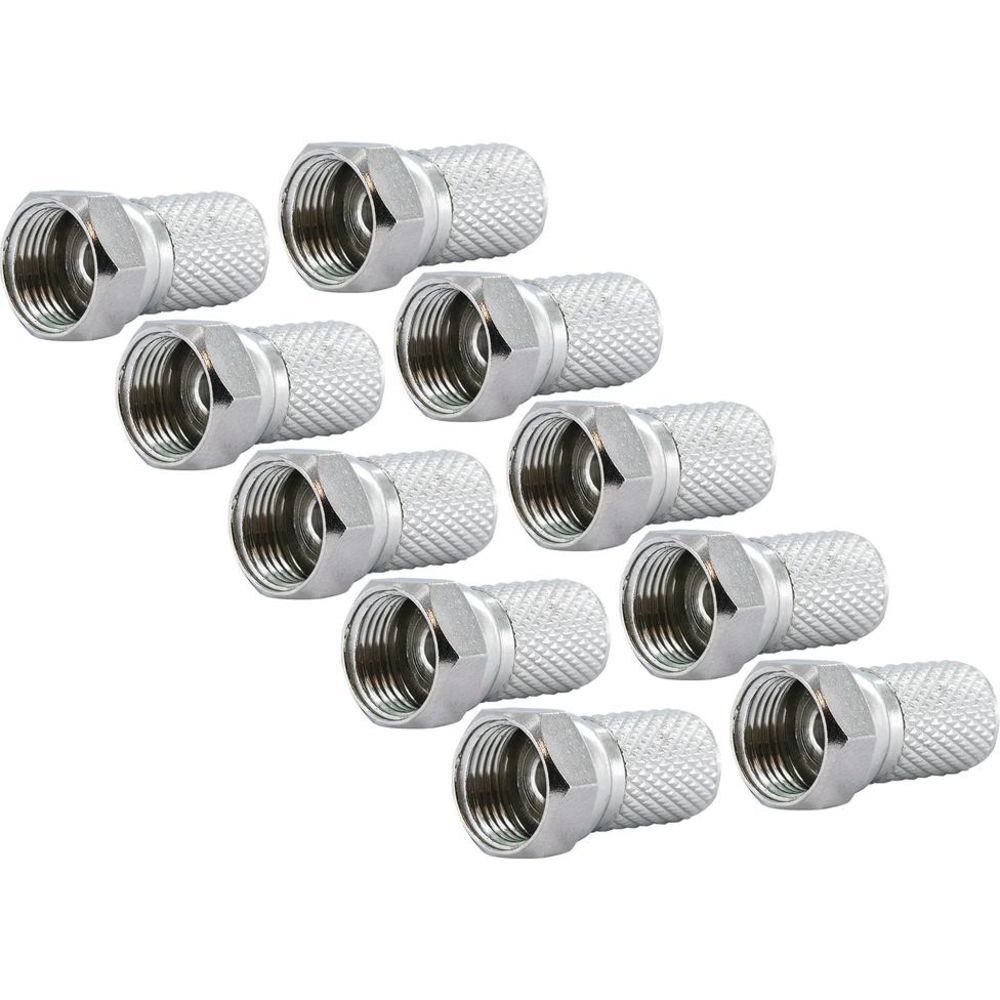 Schwaiger Koax-Kabelverbinder FST8010531, F-Stecker 8,0mm, 10er Set, Silberm Koaxialkabel-Adapter