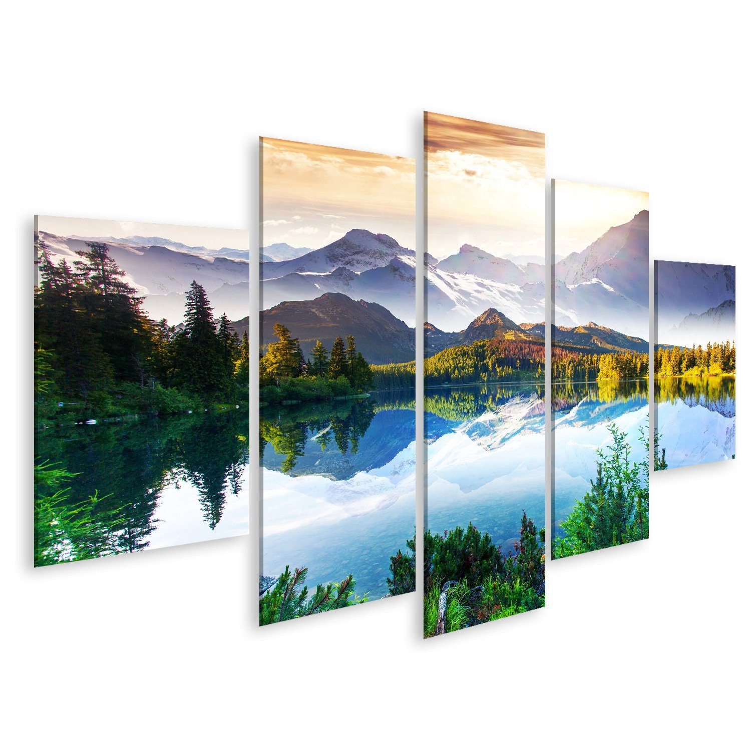 islandburner Leinwandbild Bild auf Leinwand See Fantastisch Sonniger Tag Be günstig online kaufen