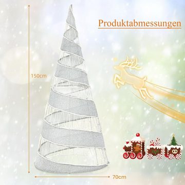 KOMFOTTEU Künstlicher Weihnachtsbaum Weihnachtsdeko, mit 550 Glühbirnen & Bodenspikes