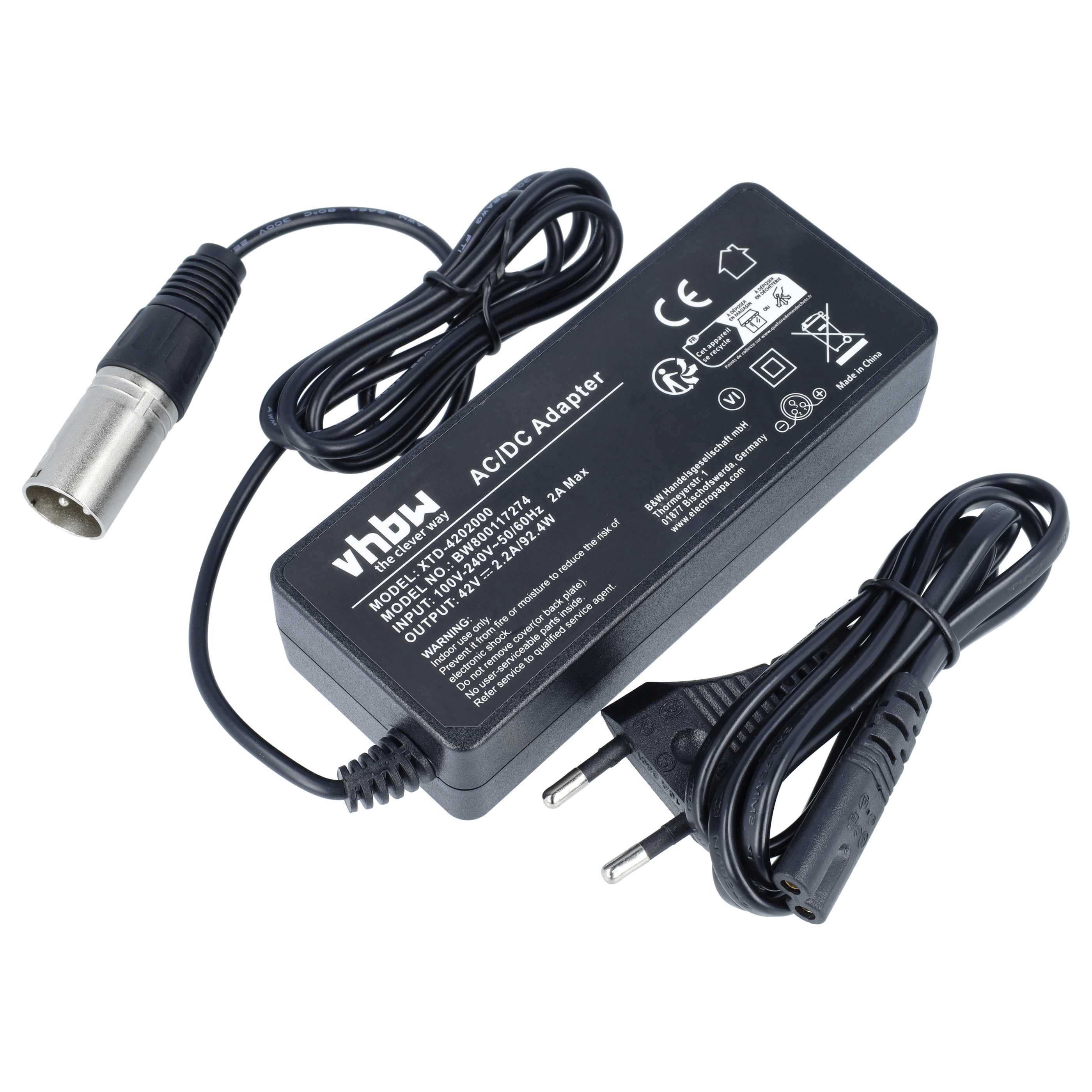 vhbw Ersatz für Samsung SDI-3610C, SDI Side-Click 36V, 10ICR19/65-4, SDI-36 E-Bike Akku Ladezubehör (36 V, 2 St), Das Ladeset besteht aus: 1x Ladegerät, 1x Akku – Bild 3 von 5