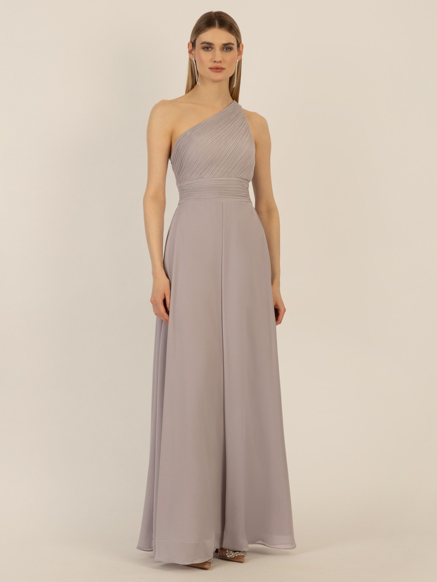 Apart Abendkleid mit Plissee- Drapierung vorne günstig online kaufen