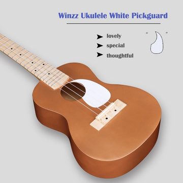 Winzz Konzertgitarre Ukulele Anfänger Set mit 9 Zubehör, Exquisites Design, Aquila Saiten,Marineblaue Tasche für Musikliebhaber