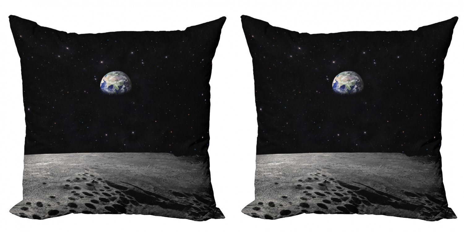Kissenbezüge Modern Accent Doppelseitiger Digitaldruck, Abakuhaus (2 Stück), Erde Planet Erde vom Mond
