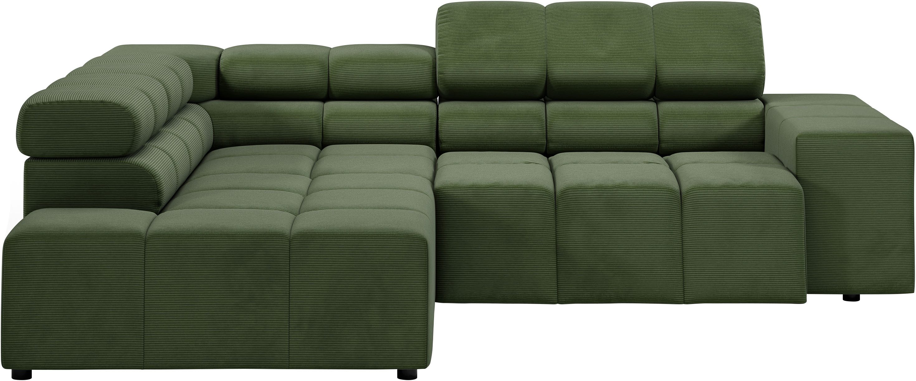 INOSIGN Ecksofa "Ancona, incl. Kopfteilverstellung + 3 Zierkissen, L-Form, günstig online kaufen