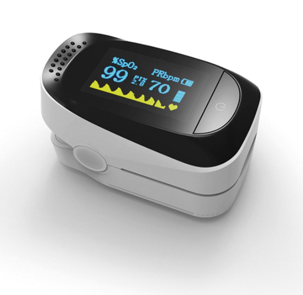 Pulsoximeter RESQ-Meter Finger-Pulsoximeter, Für den Hausgebrauch im Alltag und Pflegekräfte, Sauerstoffsättigung messen, professionelles Pulsfrequenz Messgerät