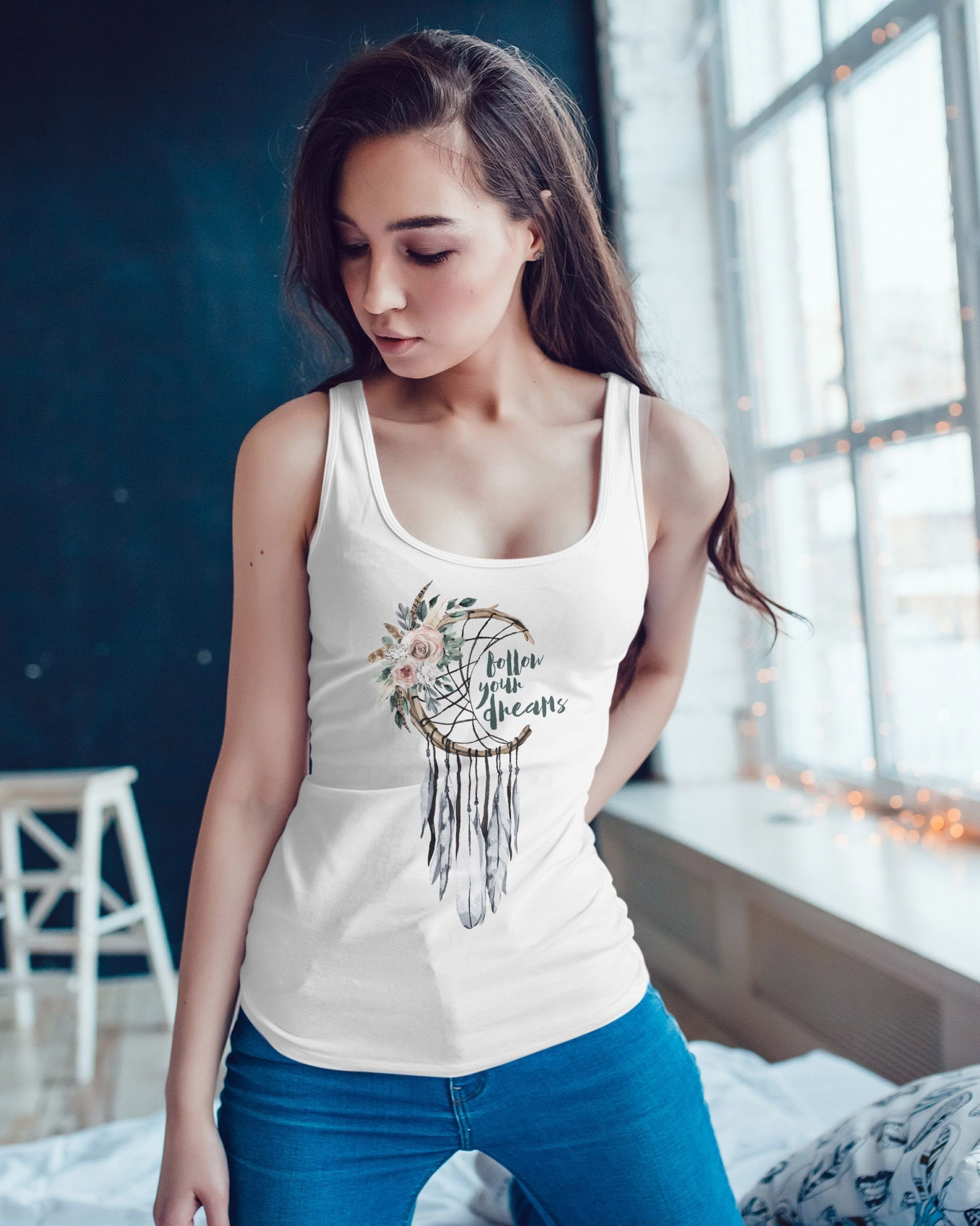 Neverless Tanktop Damen Tank-Top Traumfänger Dreamcatcher günstig online kaufen