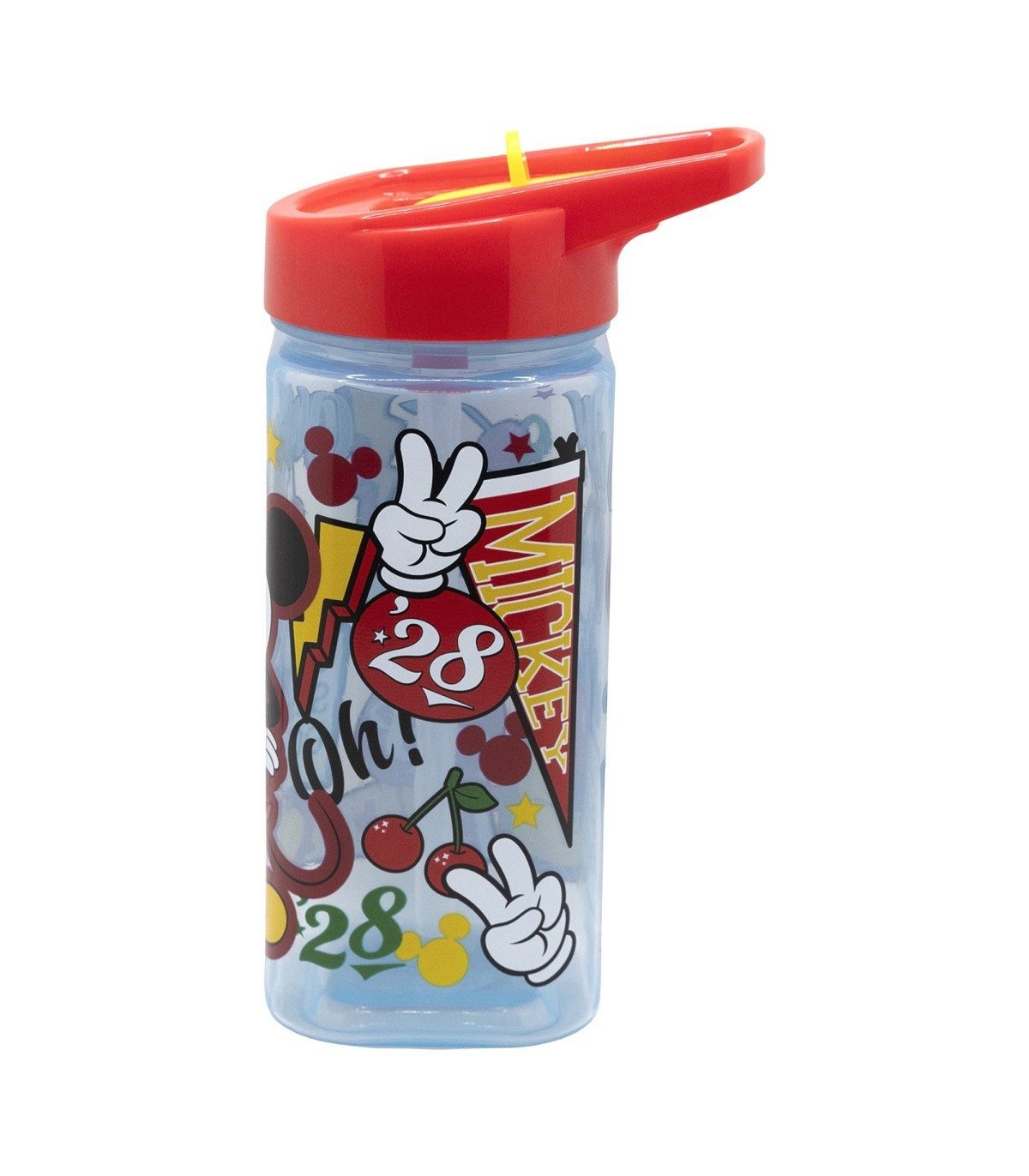 Disney Mickey Mouse Trinkflasche Kinder Wasserflasche 510 ml eckige Trinkflasche für Schule Freizeit