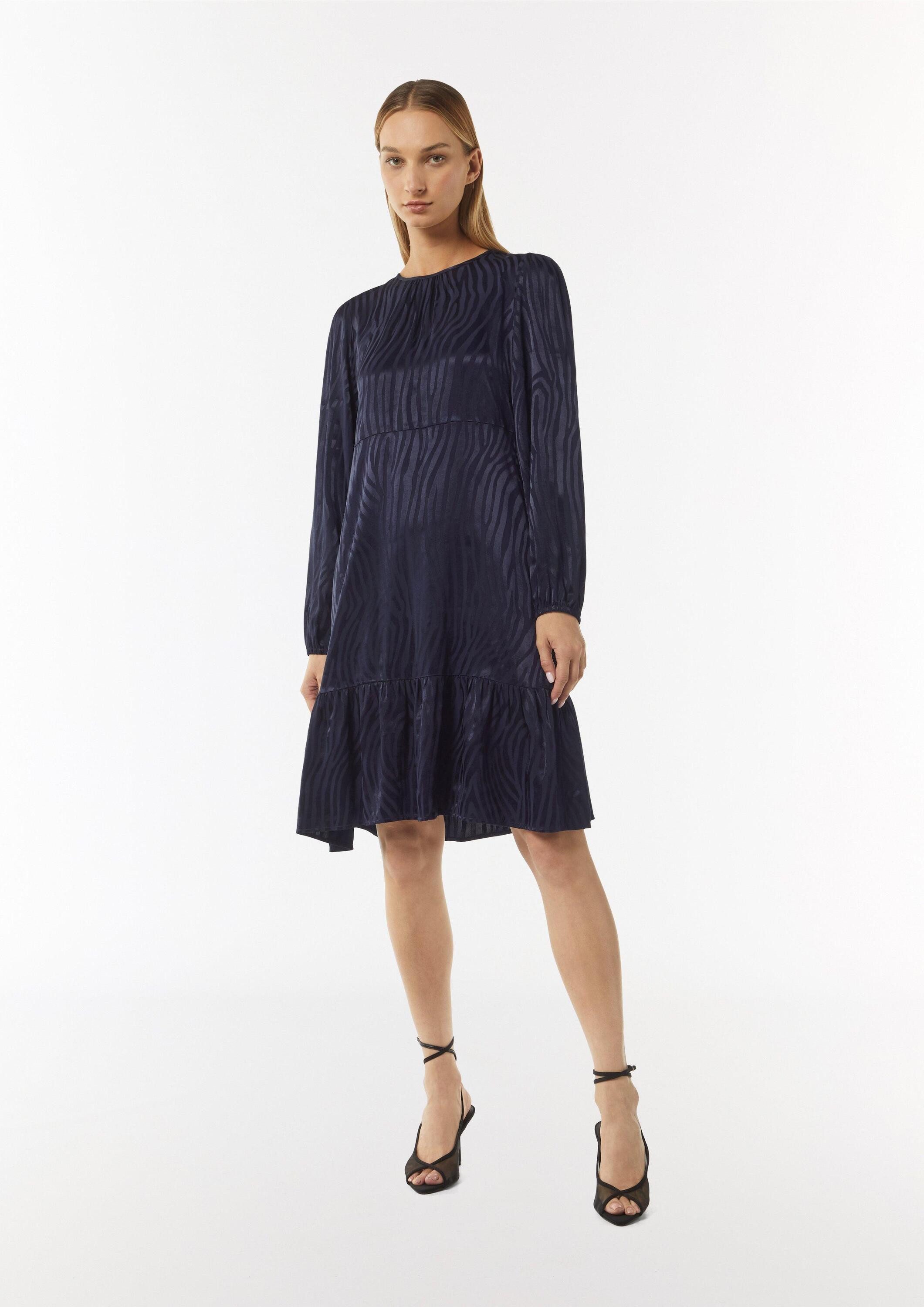 comma Minikleid Kleid Kurzes Kleid in Animal-Optik (1-tlg)