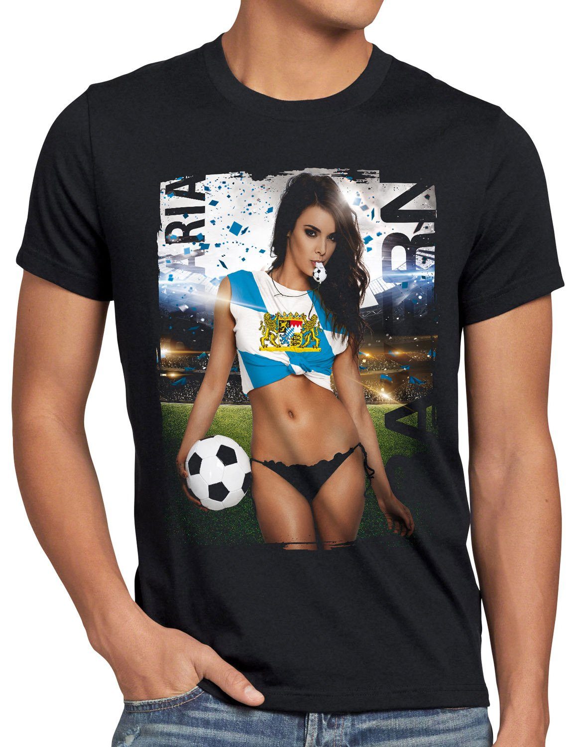 style3 T-Shirt Bayern Fussball Girl München Oktoberfest WM 2026 Fan